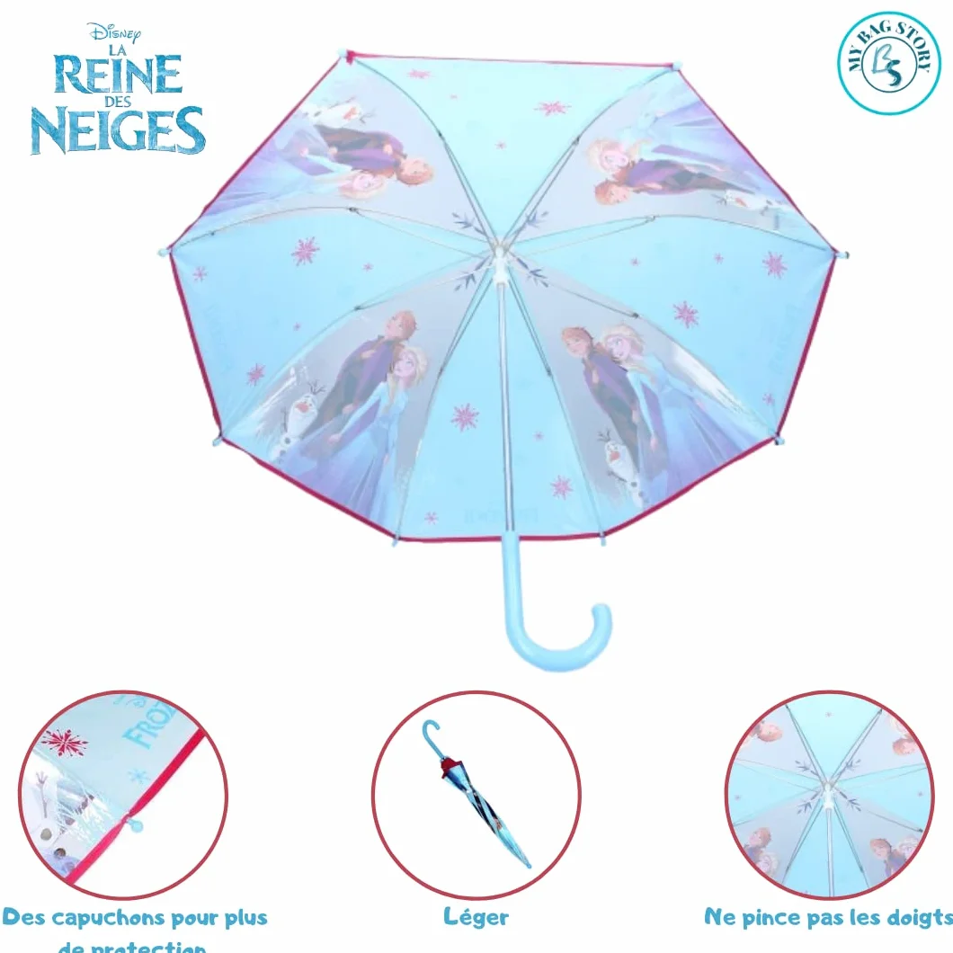 mybagstory - Parasol dla dzieci - Królowa Śniegu - Niebieski - Przedszkole - Wakacje - Parasol dla dziewczynki - 73 cm - Pomysł na prezent - Lekki - Kompaktowy - Otwieranie ręczne - Odporny - Odporny