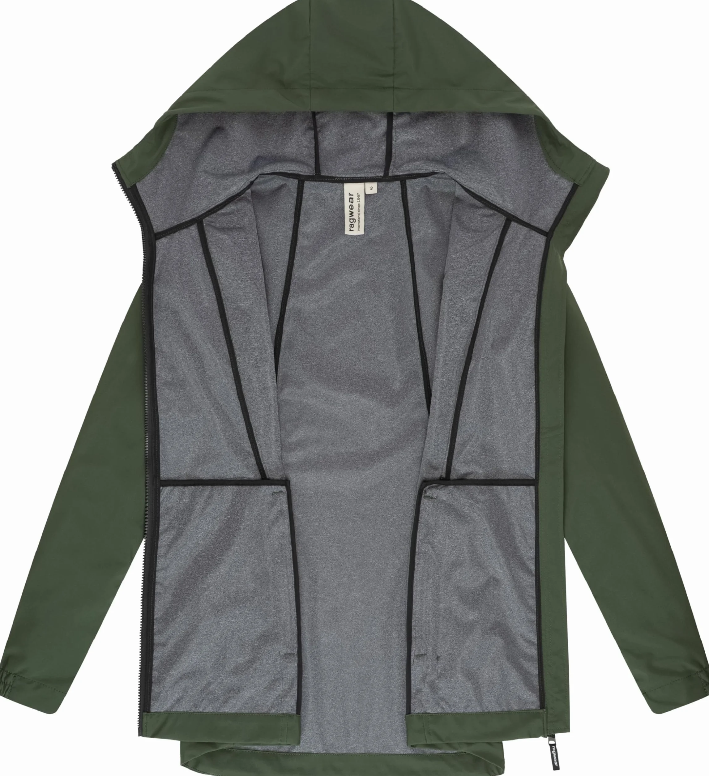 Ragwear Damska długa kurtka przejściowa, wodoodporna i oddychająca, krótki płaszcz z regulowanym kapturem, Zuzka Sport YOUMODO XS-6XL