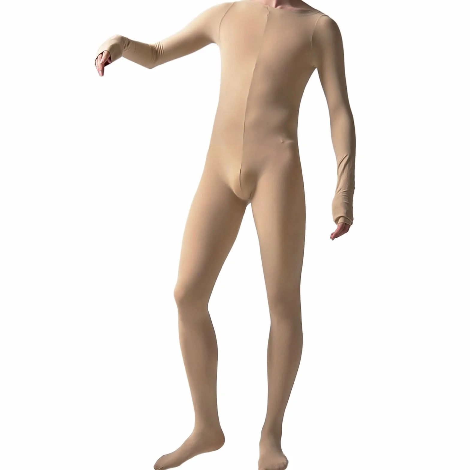 HTRUIYATY Męskie bodystocking matowe, długie, seksowne body, na plecach, męskie rajstopy, kostium 120 DEN