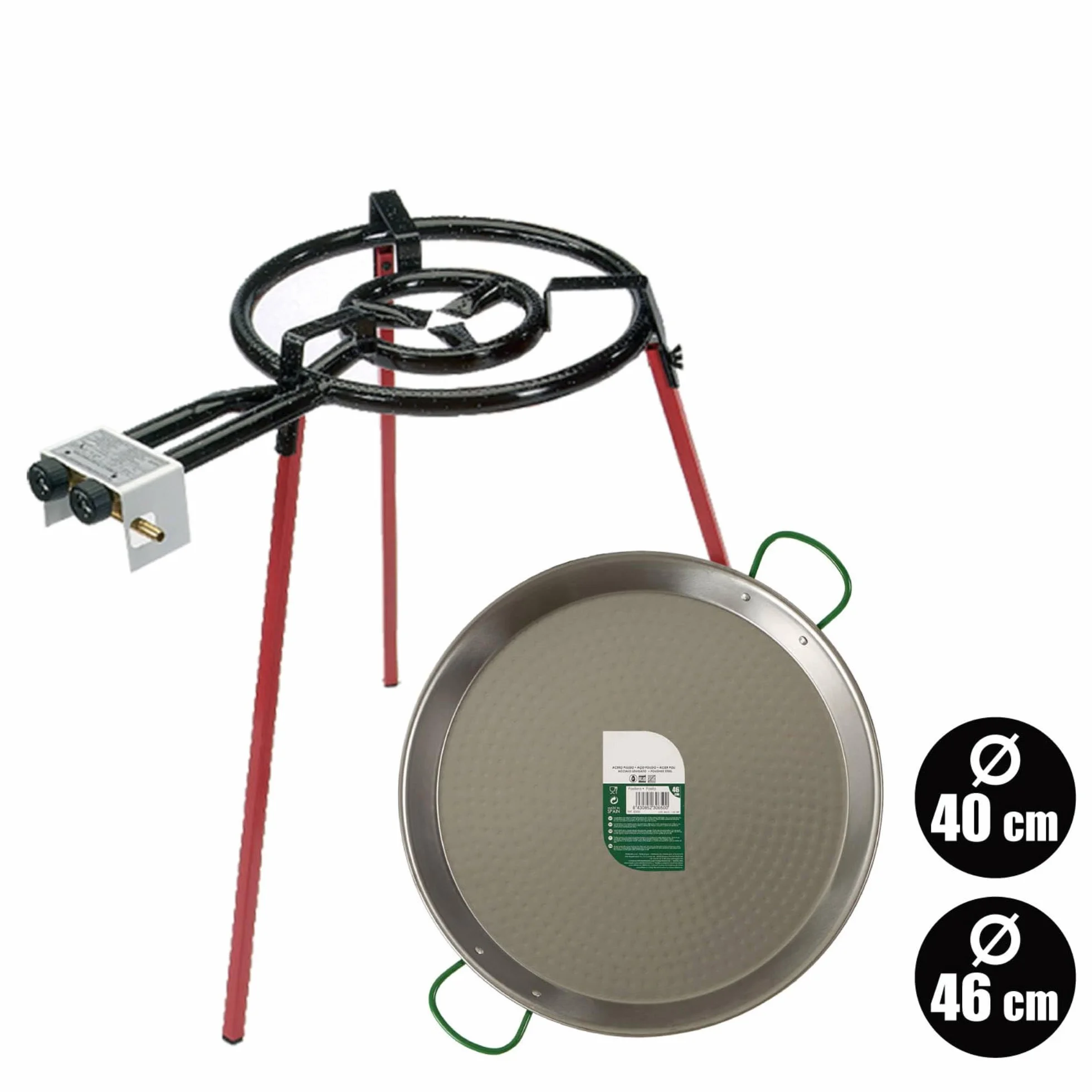 Zestaw do paelli polerowany 46cm palnik 400mm kolekcja LA DEHESA
