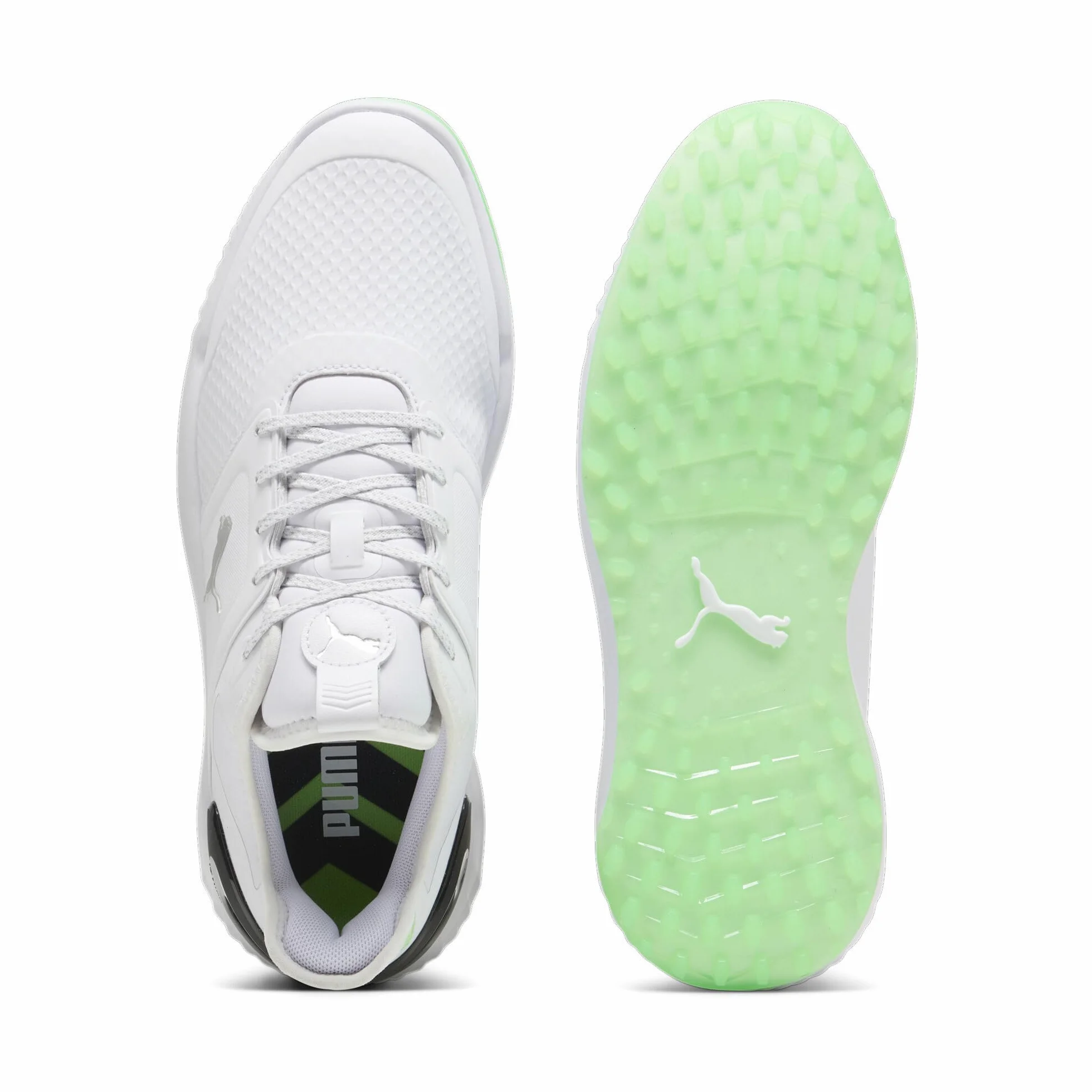 PUMA Męskie buty golfowe Ignite Elevate, Puma Biały Fluro Zielony Pes PUMA Czarny, 46 EU