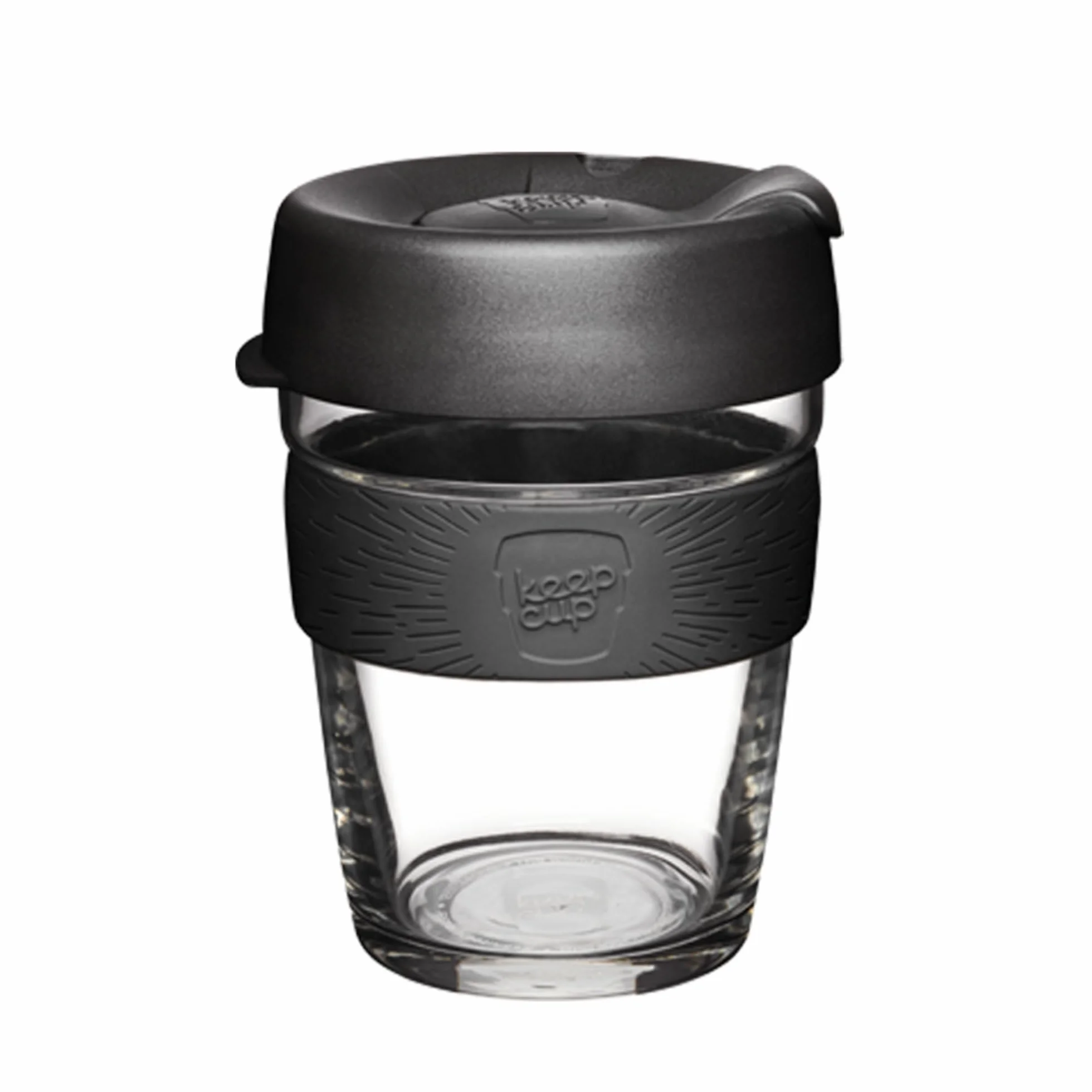 KeepCup Brew kubek do kawy wielokrotnego użytku szkło hartowane Sipper M 340 ml czarny