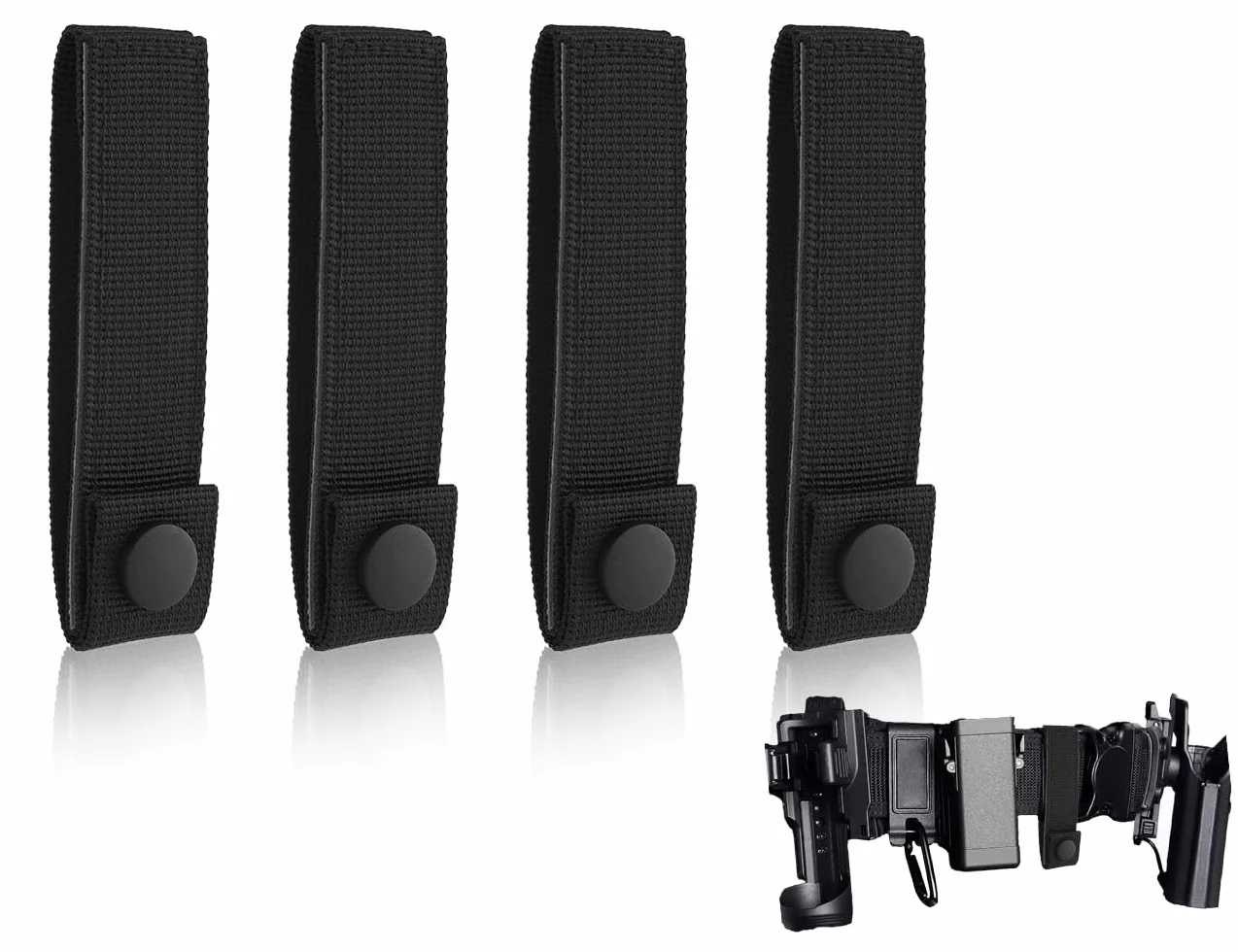 KAPSING 4 sztuki pasków Molle, paski Molle, nylonowe paski taktyczne Molle, praktyczne paski taktyczne, paski z mocowaniem Snap Strap
