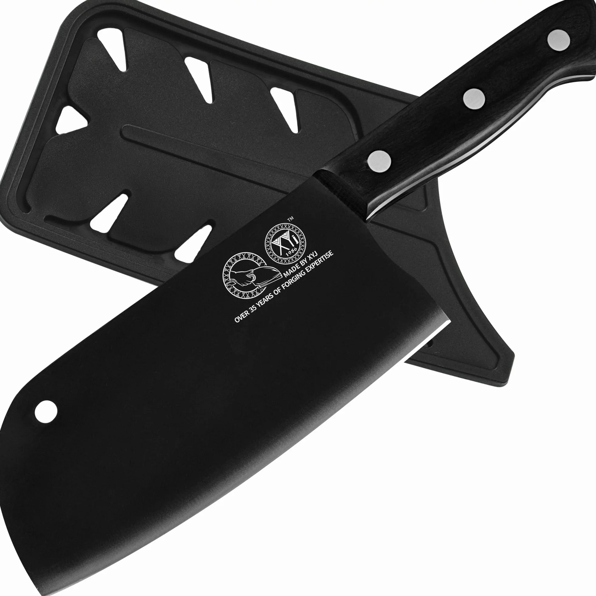 Nóż Santoku 7 cali Full Tang Nakiri Serbski nóż szefa kuchni z osłoną ostrza