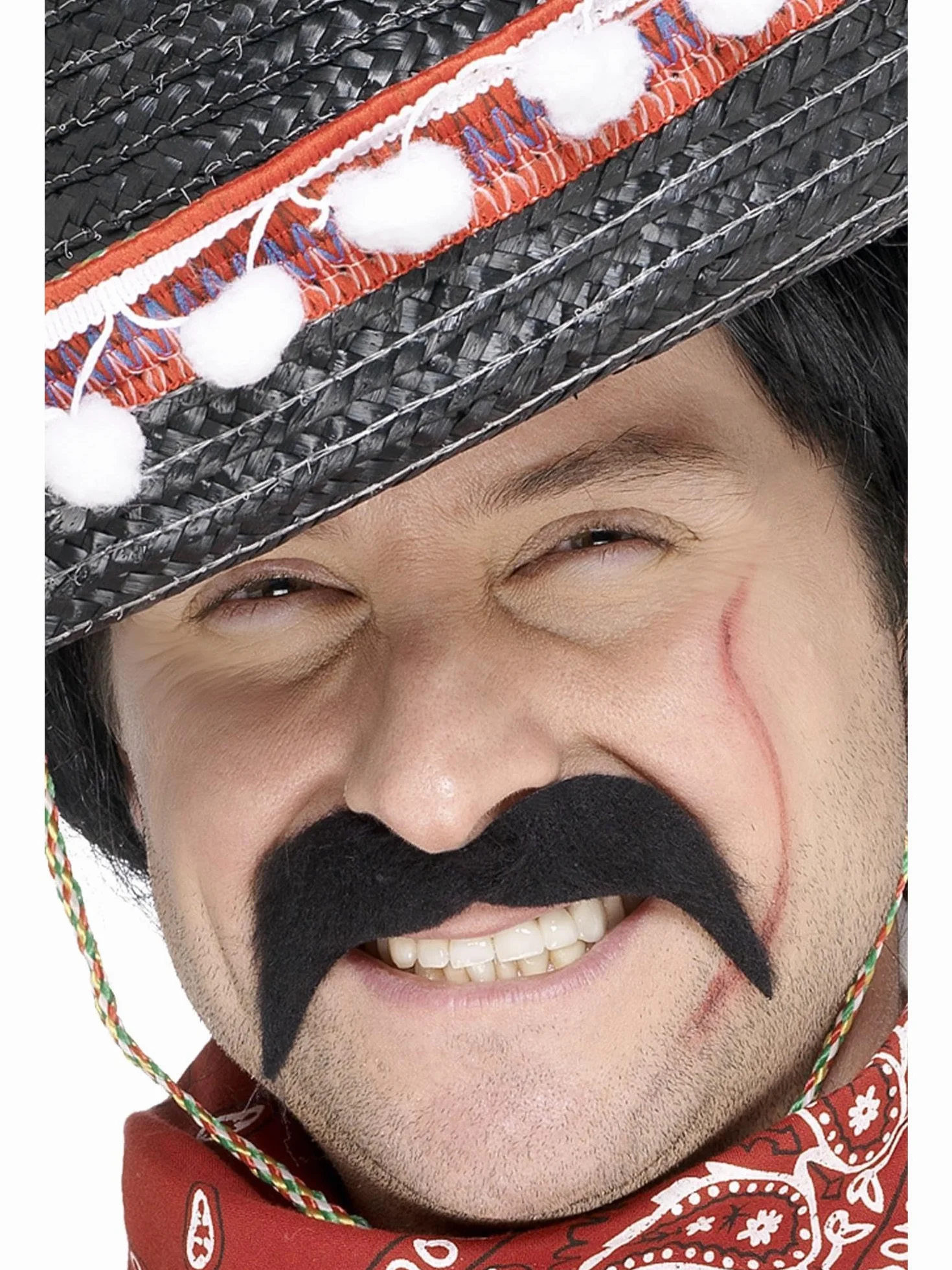 Mexican Bandit Tash, Black, Self-Adhesive