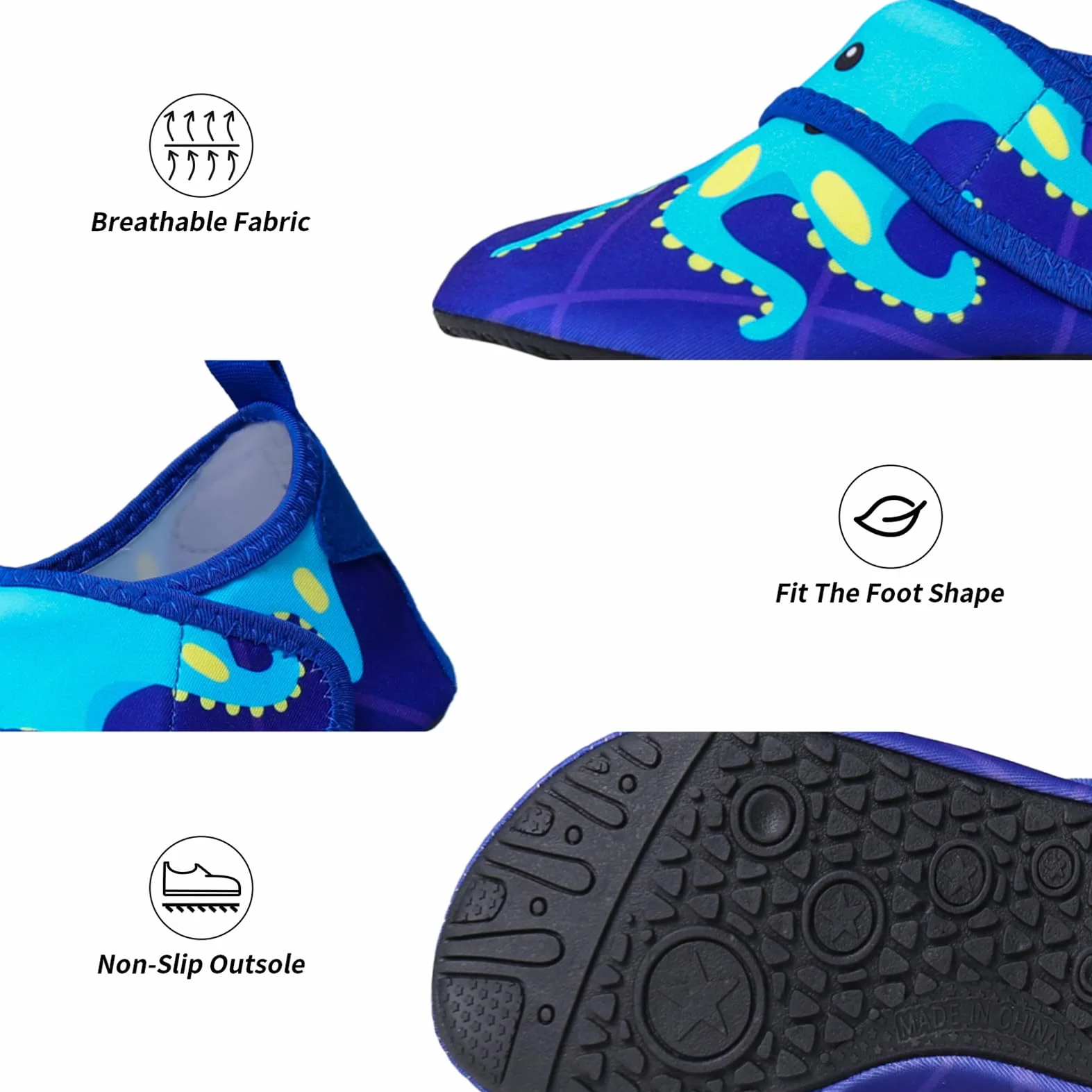 Buty do wody dla dzieci Chłopiec Dziewczynka Buty Plażowe Szybkoschnący Antypoślizgowy Bose Stopy Buty Wodne Kapcie Basen Plisa Do Aqua Surfingu Pływanie Nurkowanie Sport Joga