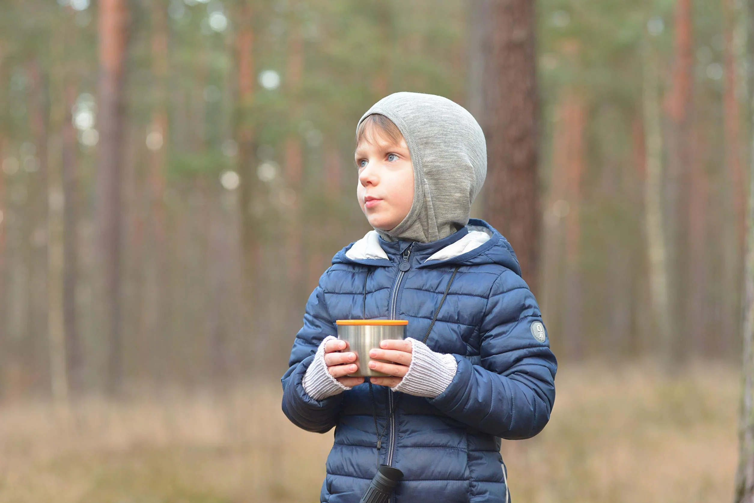 Engel Natur, dziecięca i niemowlęca czapka/poduszka na głowę, 70% wełna 30% jedwab, morski, 6-12 miesięcy
