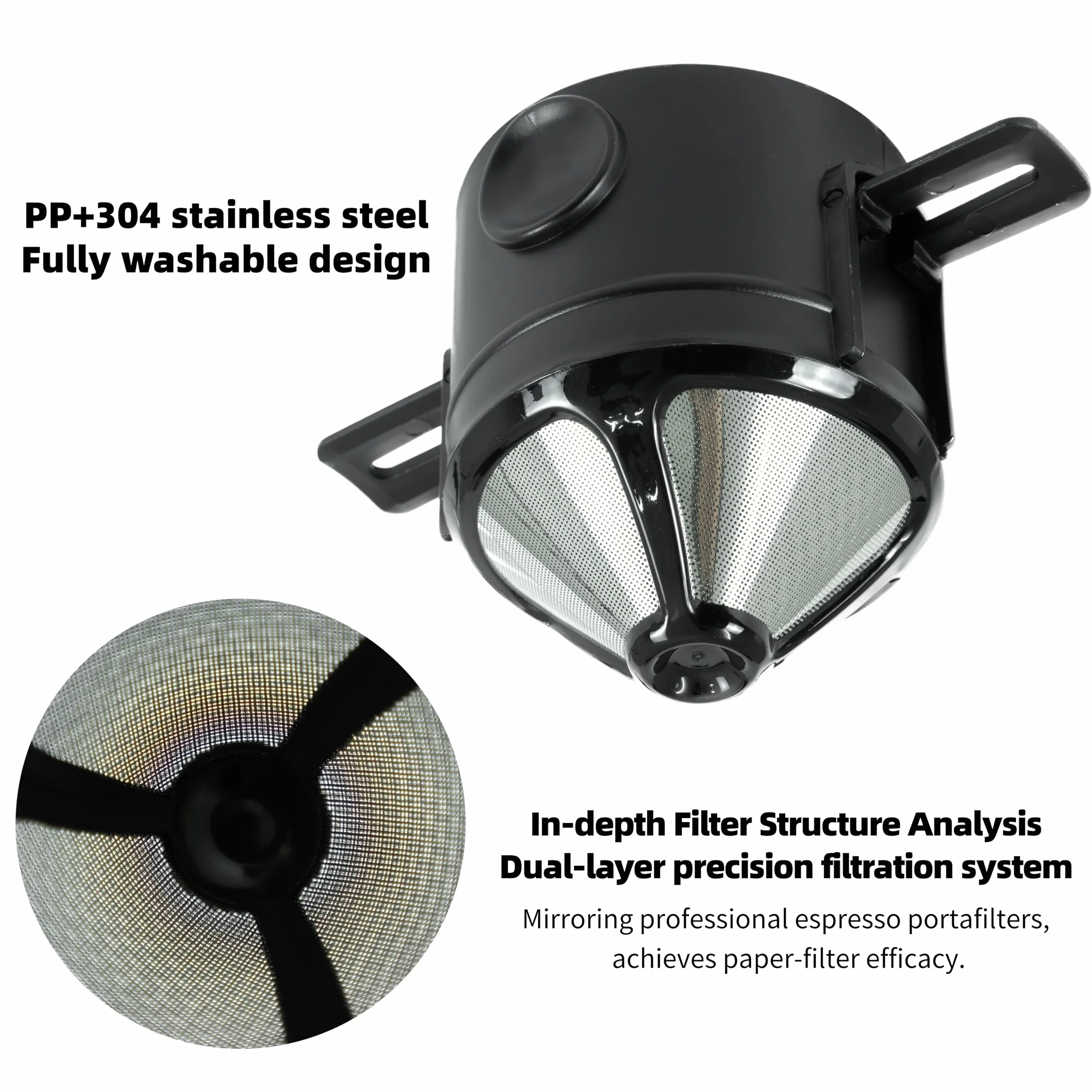 NEOUZA Dripper do parzenia kawy metodą pour over z kubkiem termicznym z izolacją próżniową, wielokrotnego użytku filtr ze stali nierdzewnej, przenośny składany bespapierowy ekspres do kawy na kemping