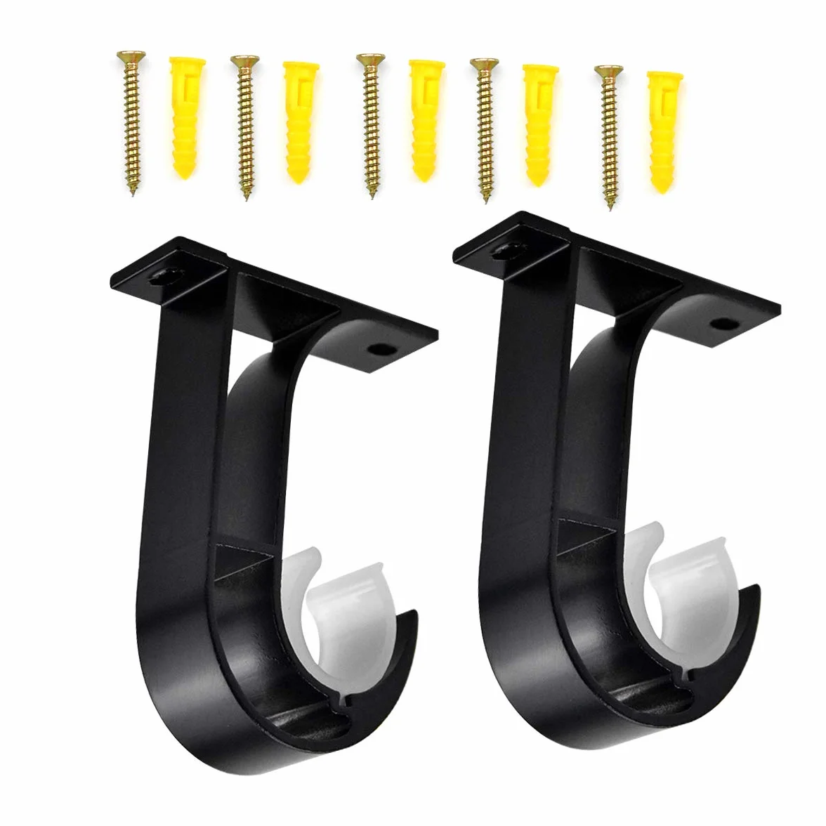 Uchwyt do Zasłony Sufitowy i Ścienny ze Stopu Aluminium 28 mm Czarny