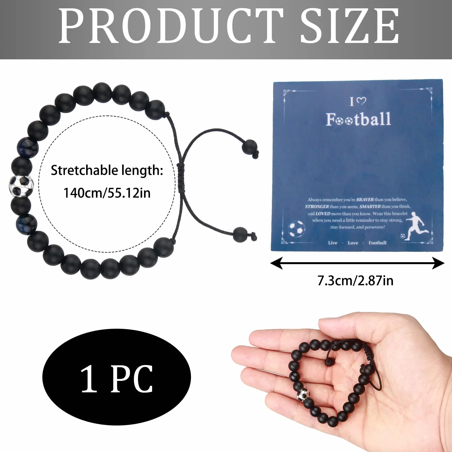Oykrueats Bransoletka Piłkarska Unisex, Srebro, Bracelet, Sportowa, Dla Dzieci i Dorosłych, Prezent Urodzinowy, Boże Narodzenie, Szkolne