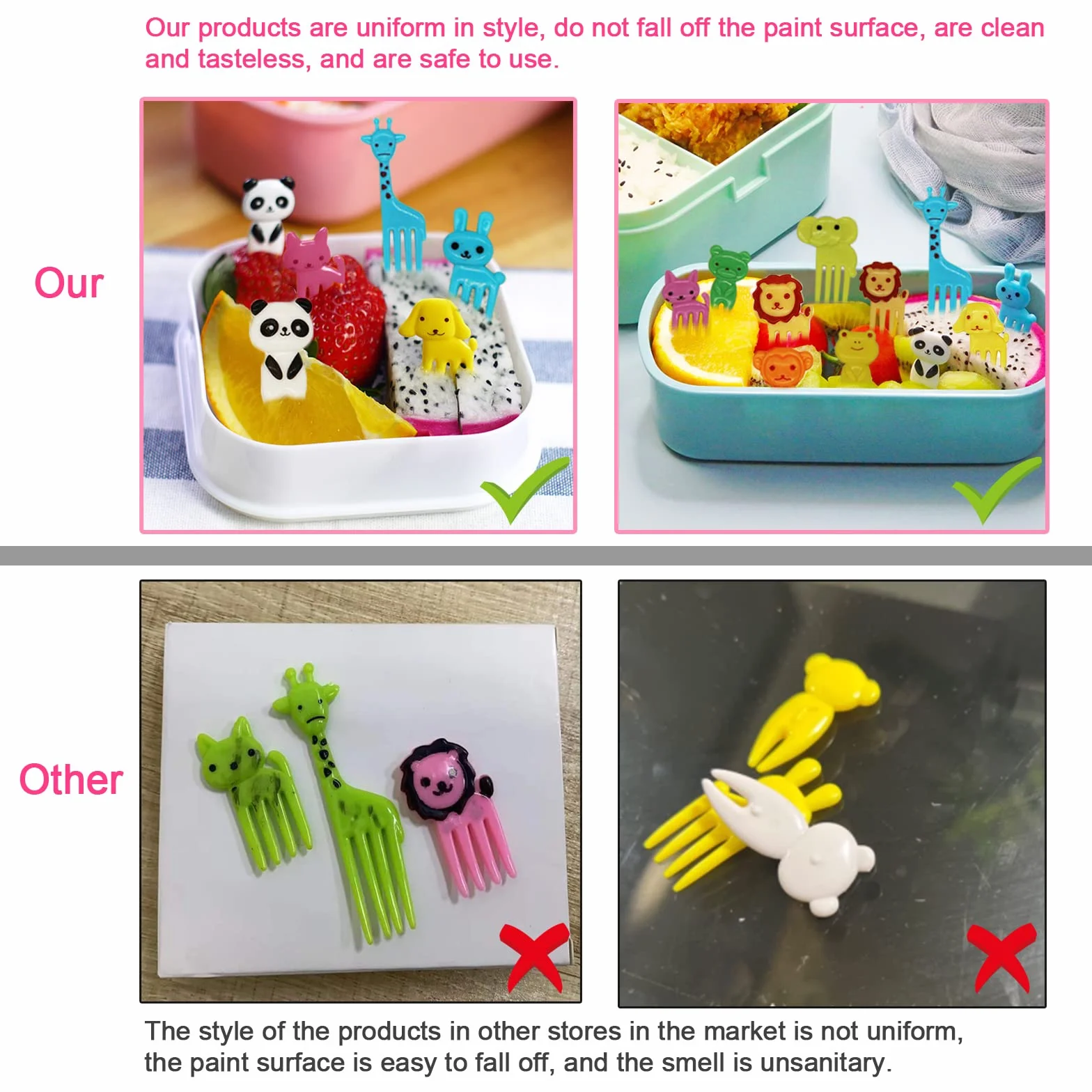 Mini Cartoon Bento widelce do owoców wykałaczki dla dzieci (20 sztuk)
