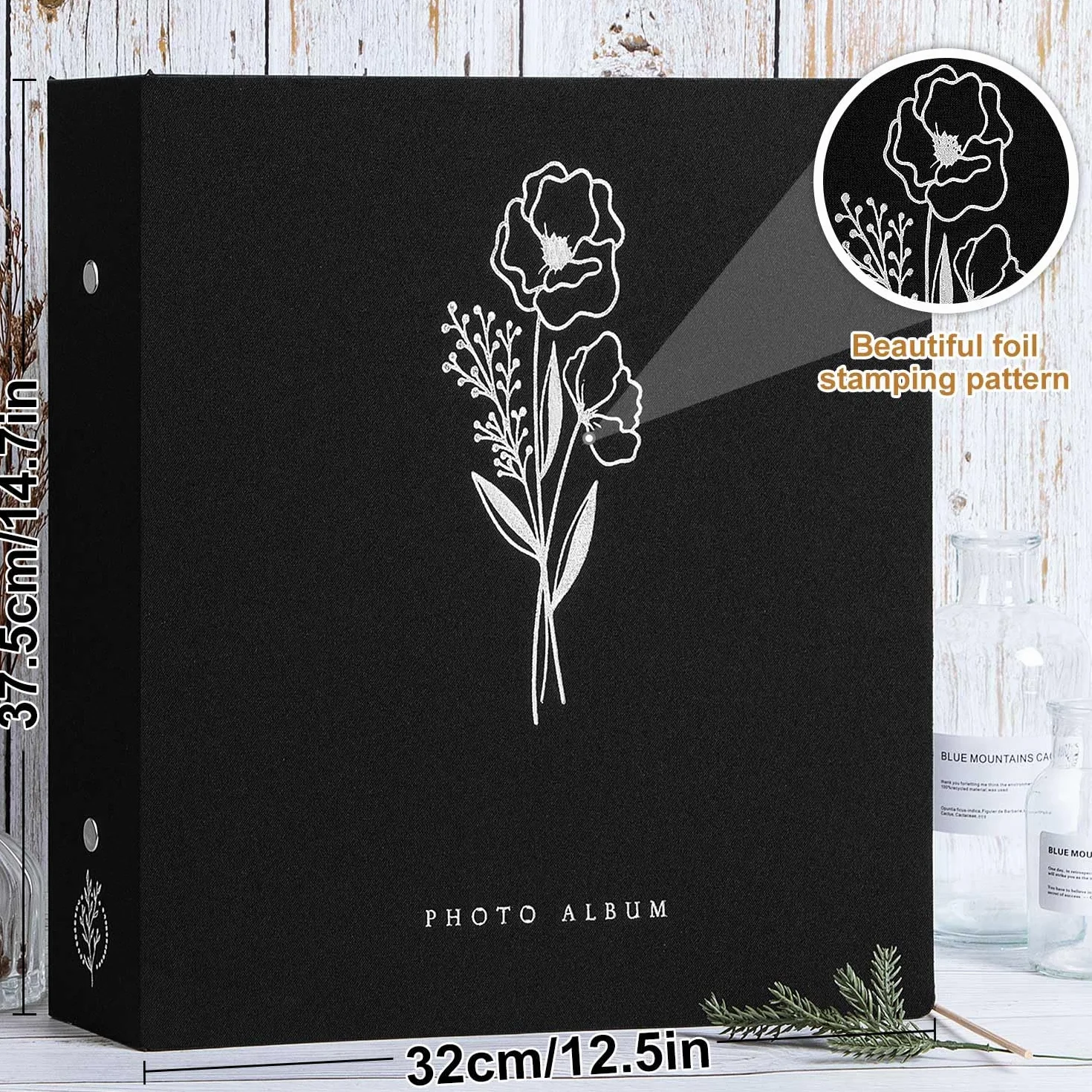 Lanpn Album fotograficzny 11 x 15, 11,5 x 15 cm, na 1000 zdjęć, znakomity zestaw albumów na zdjęcia, każdy może pomieścić 1000 poziomych i pionowych zdjęć, dla chłopców i dziewcząt (czarny)