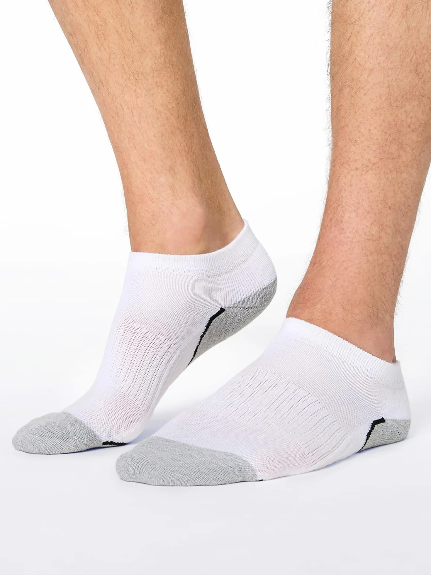 Tylko 3-pak sportowych sneakersów sportowych z oddychającej bawełny, krótkie skarpety sportowe z wyściełaną podeszwą dla mężczyzn, biały, 39-42 EU
