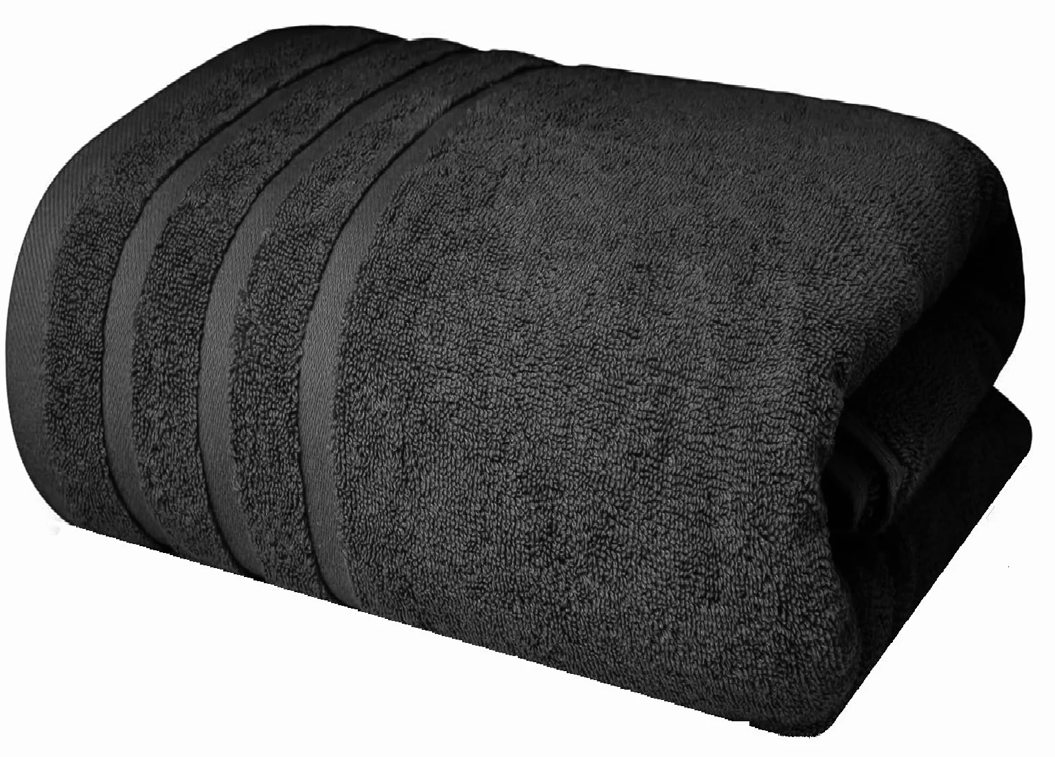 Bardzo duży luksusowy ręcznik kąpielowy Super Jumbo (150 x 200 cm - 600 GSM) Ogromny/Masywny/Duży ręcznik kąpielowy XXXL do owijania ciała (Bawełna, Czarny)
