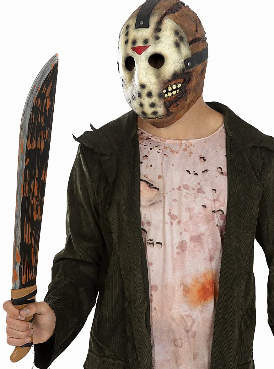 Funidelia | Maska lateksowa Jason Piątek Trzynastego Męskie i dla kobiet Perjantai 13. Horror - filmy Horror - Akcesoria dla dorosłych akcesoria dla kostiumu - Beżowy