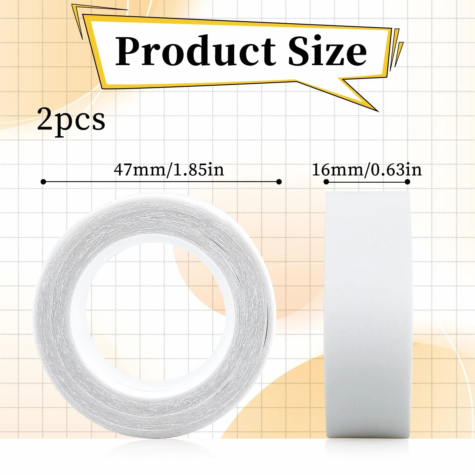 Giantree 2 rolki dwustronnej taśmy klejącej, odzież, 16 mm x 5 m, pasek samoprzylepny, odzież do biustonosza, sukienki, odzieży, akcesoria, biały, Fashion double-sided tape