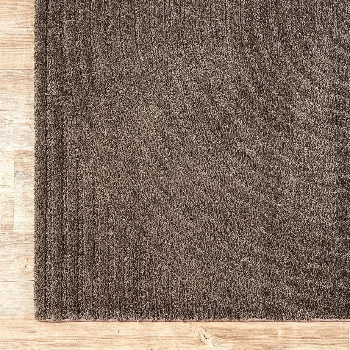 the carpet Everest Nowoczesny dywan z krótkim włosiem, do salonu, sypialni, z mocnym efektem głębi i efektem 3D, wysoka gęstość włosia, miękki w dotyku, wzór panglao, brązowy, 140 x 200 cm