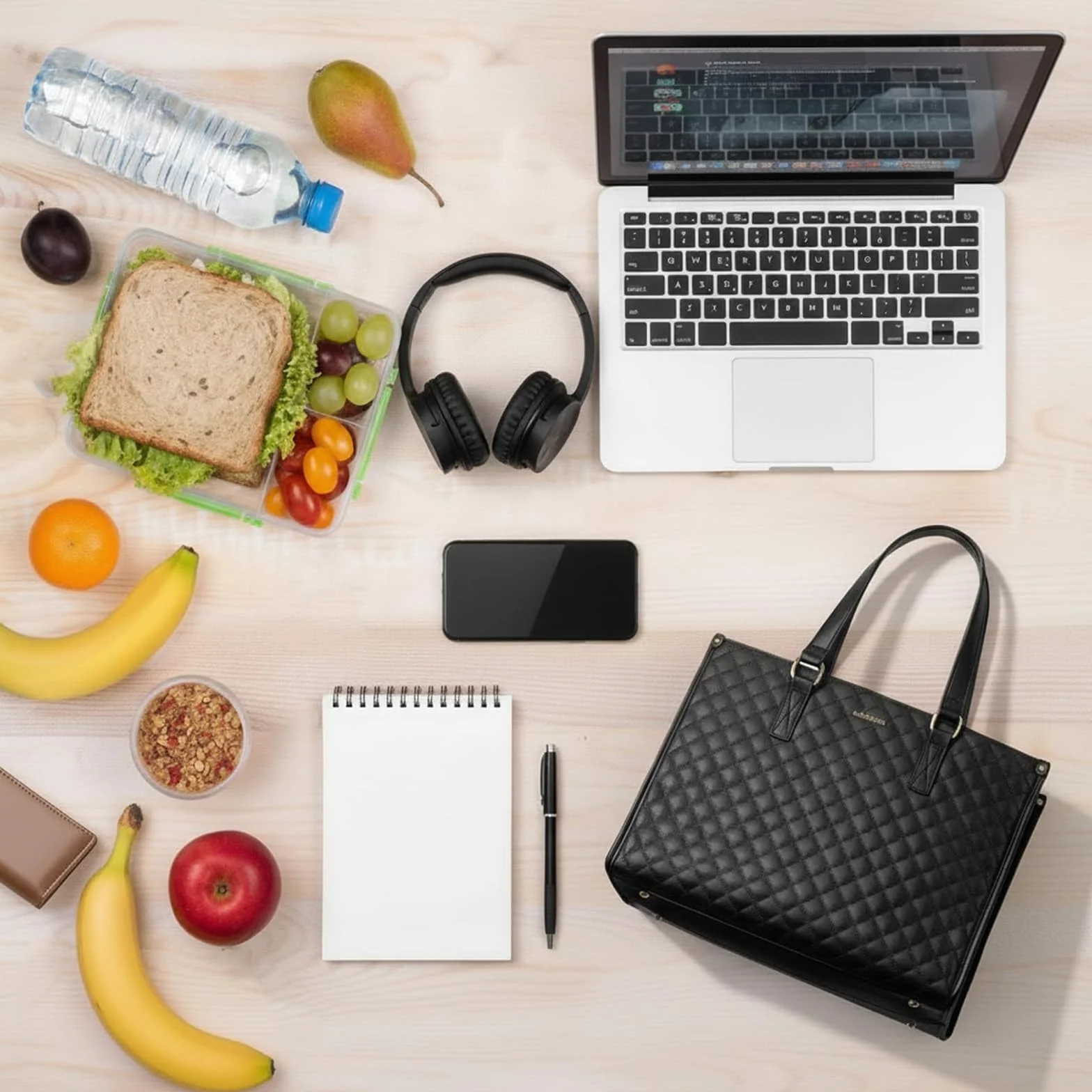 Damska torba na lunch 2 w 1 z kieszenią chłodzącą na laptop 15,6" czarna