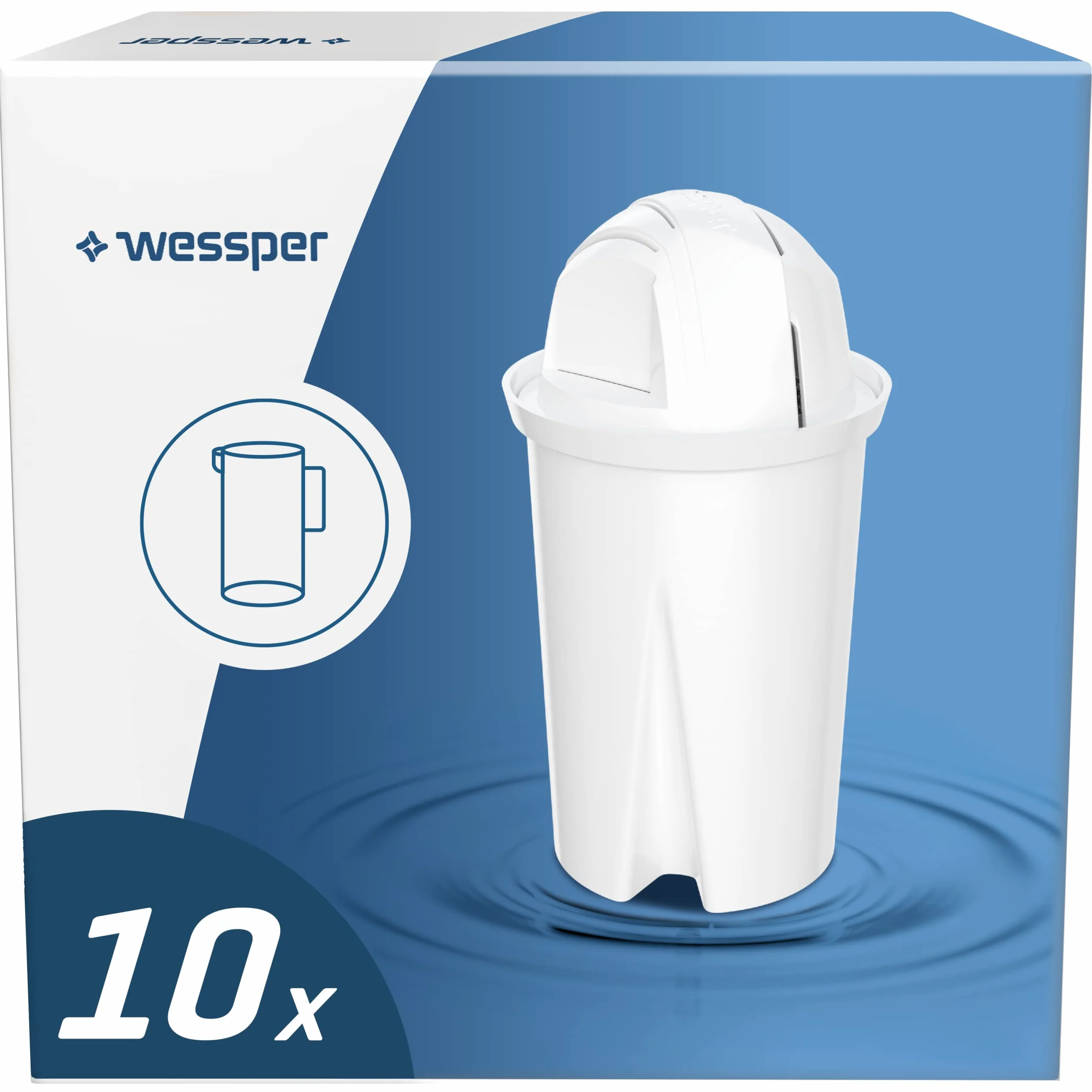 Wessper AquaClassic wkłady filtrujące kompatybilne z Brita Classic, Dafi Classic 10 sztuk