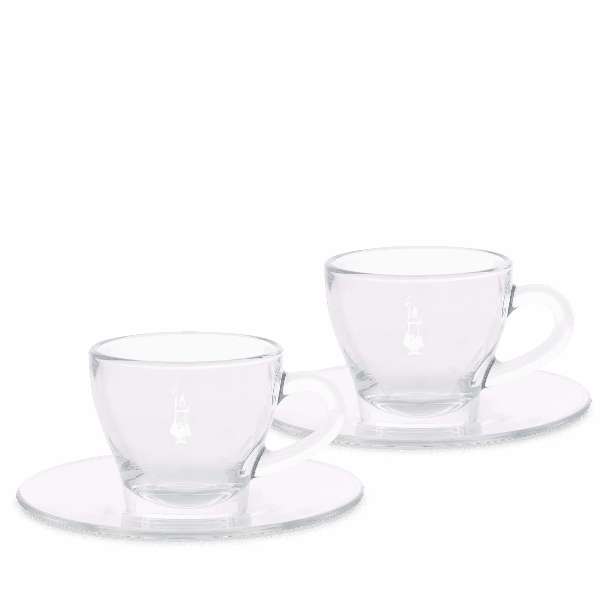 Bialetti DCRAST0007 zestaw 2 tazzine cappuccino Istituzionali (con Piattino), Vetro