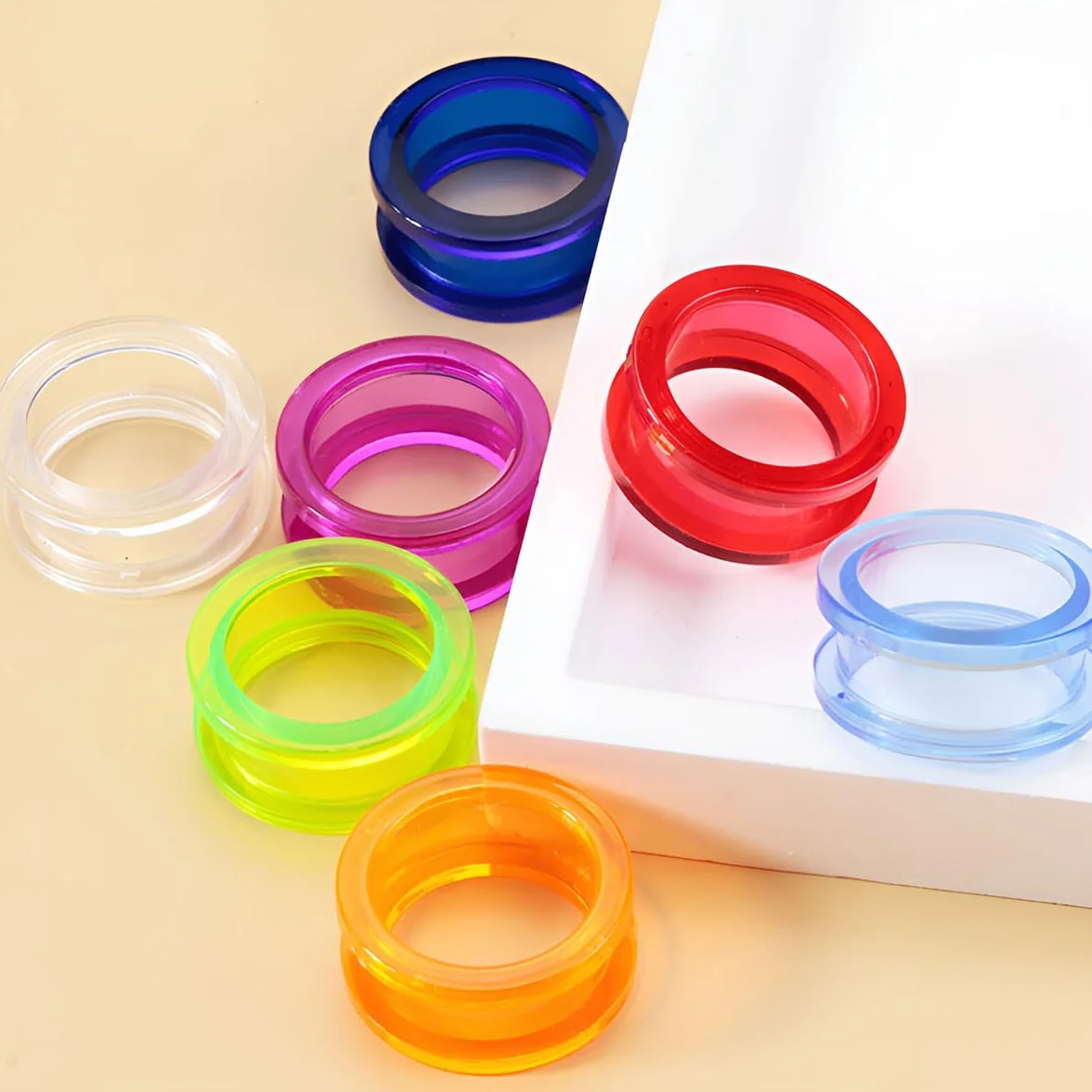 10 par 2 mm (12 G) mieszane kolory akrylowe tunele zatyczki zestaw uszu miernik uszy nosze zestaw kolczyki ustalający rozciąganie ekspander mężczyźni piercing biżuteria dla kobiet