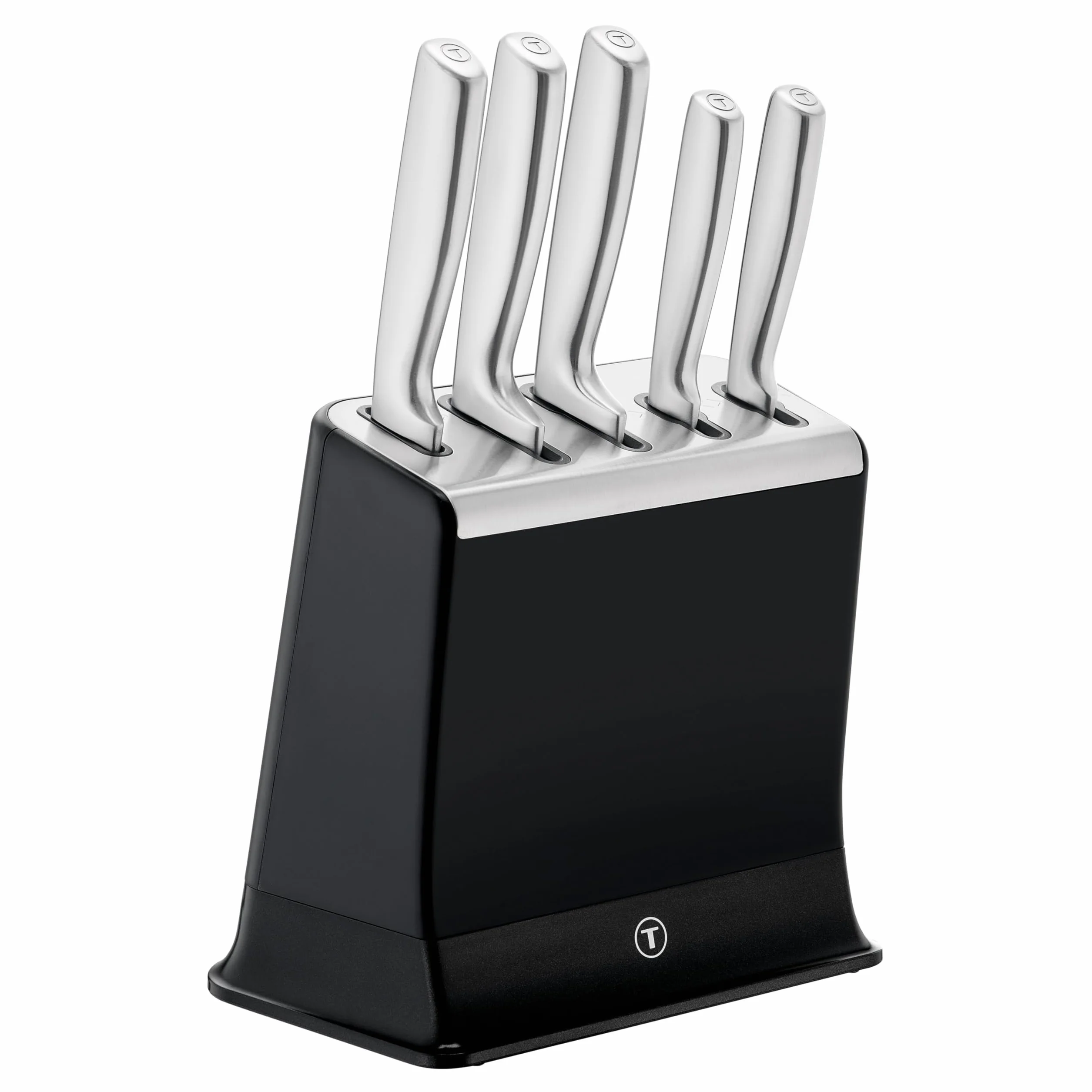 Tefal K2976S EverSharp Pro 5-częściowy Zestaw noży z samoostrzącym się blokiem, stal nierdzewna, czarny