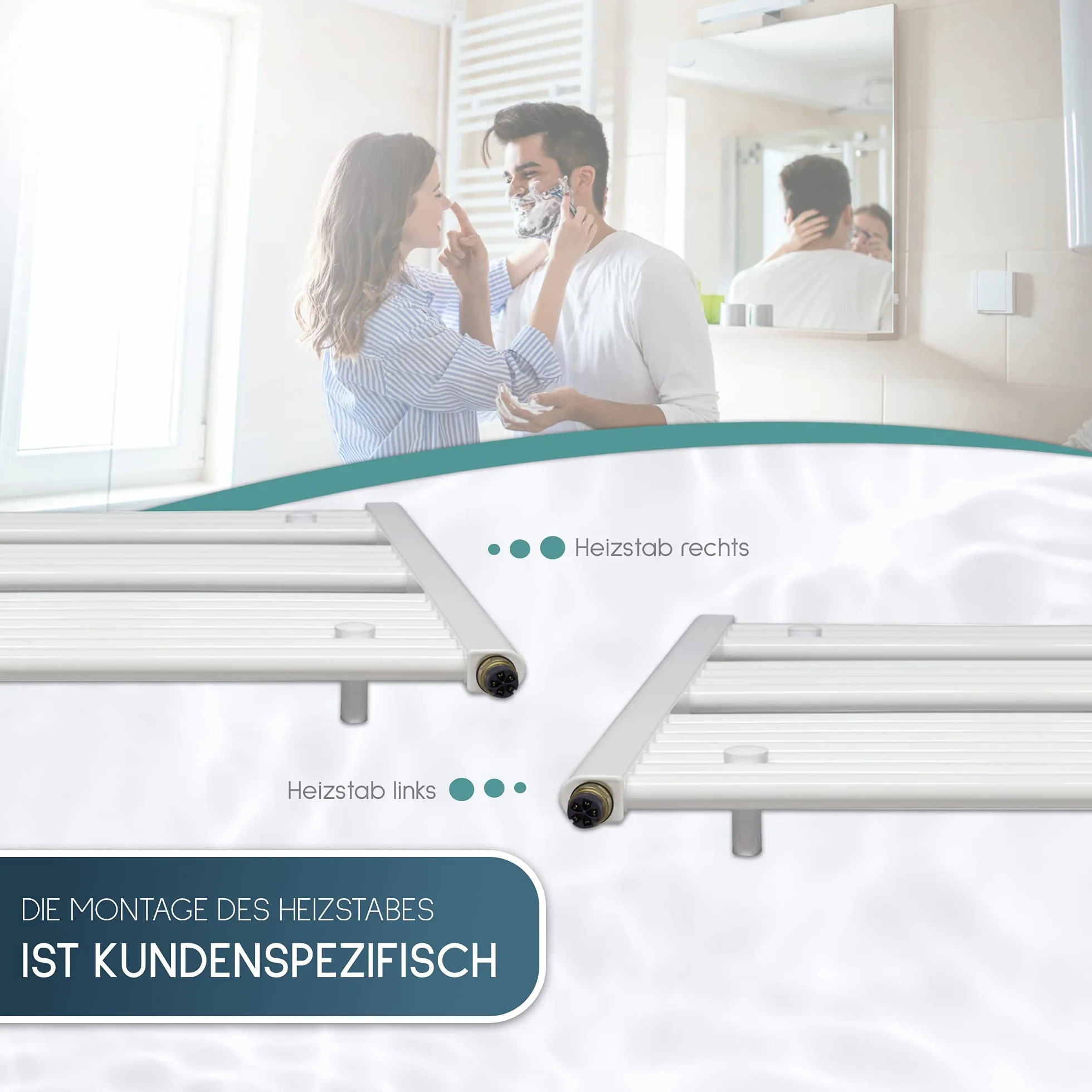 anapont Elektryczny grzejnik łazienkowy 1175x500 mm programator czasowy biały