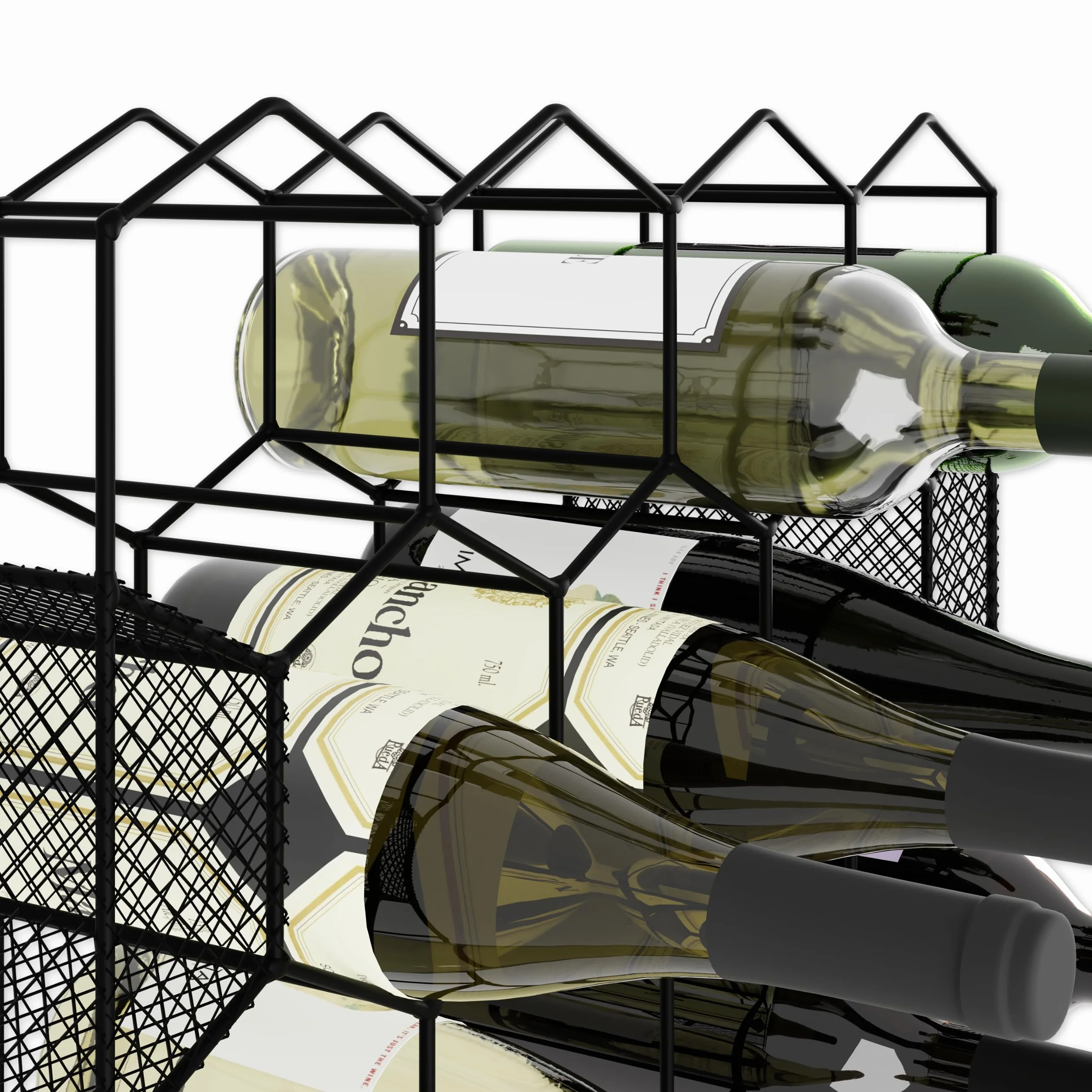 Lenmar Seria LOFT Regał na Wino z Metalu, 5-30 Butelek, Uchwyt do Piwnicy, Wytrzymałe Przechowywanie (LOFT 1-11, 11 Butelek)