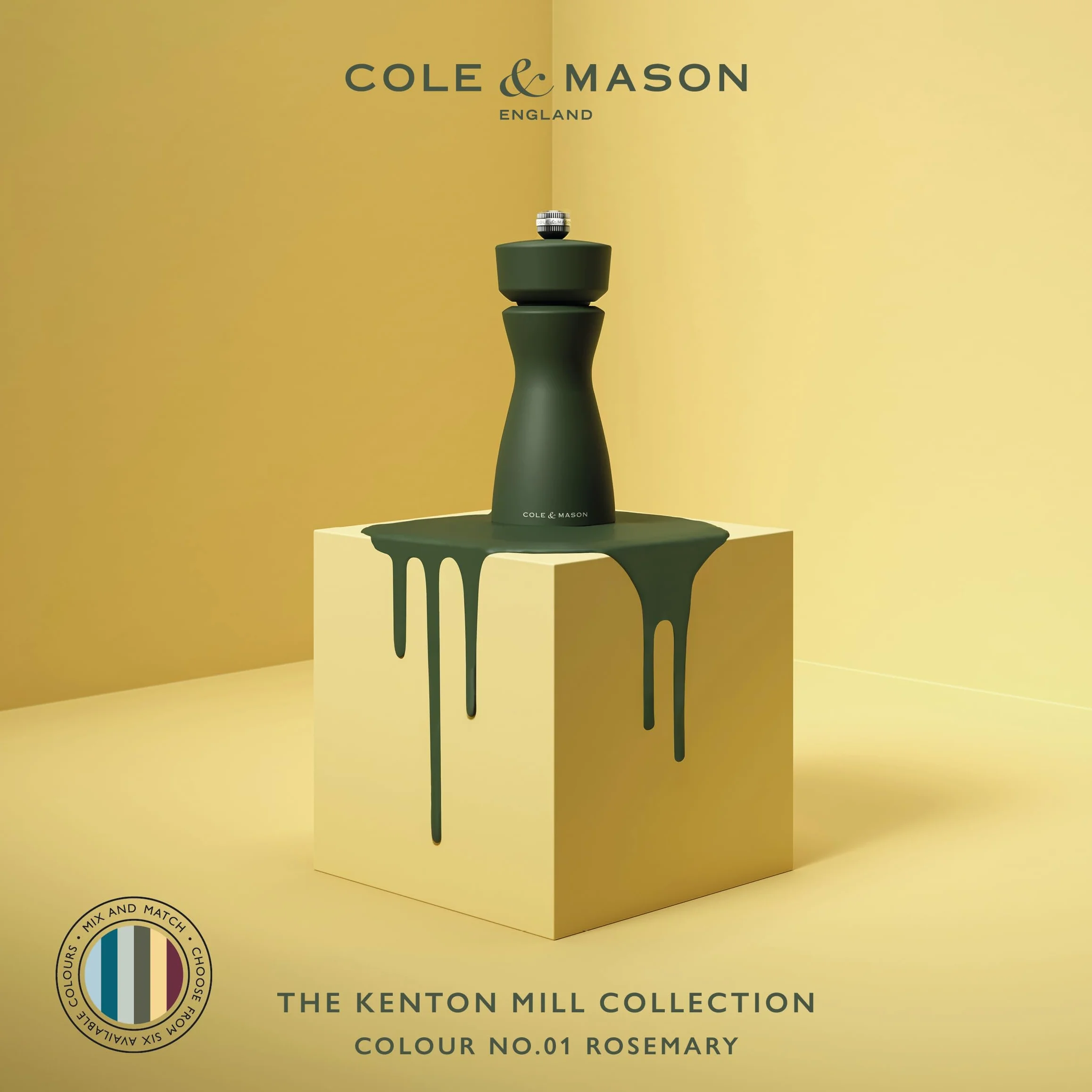 Cole & Mason Kenton młynek do soli i pieprzu 15 cm ceramiczny
