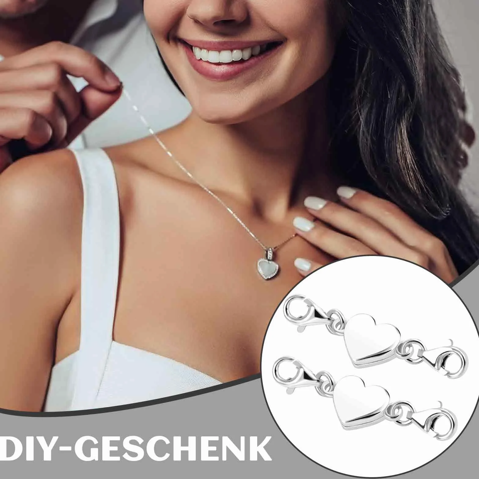 6 sztuk damskich łańcuszków z zapięciem magnetycznym, łańcuszek przedłużający dla kobiet, zapięcie magnetyczne w kształcie serca, zamknięcie na karabińczyk, do łańcuszków, naszyjników, bransoletek,