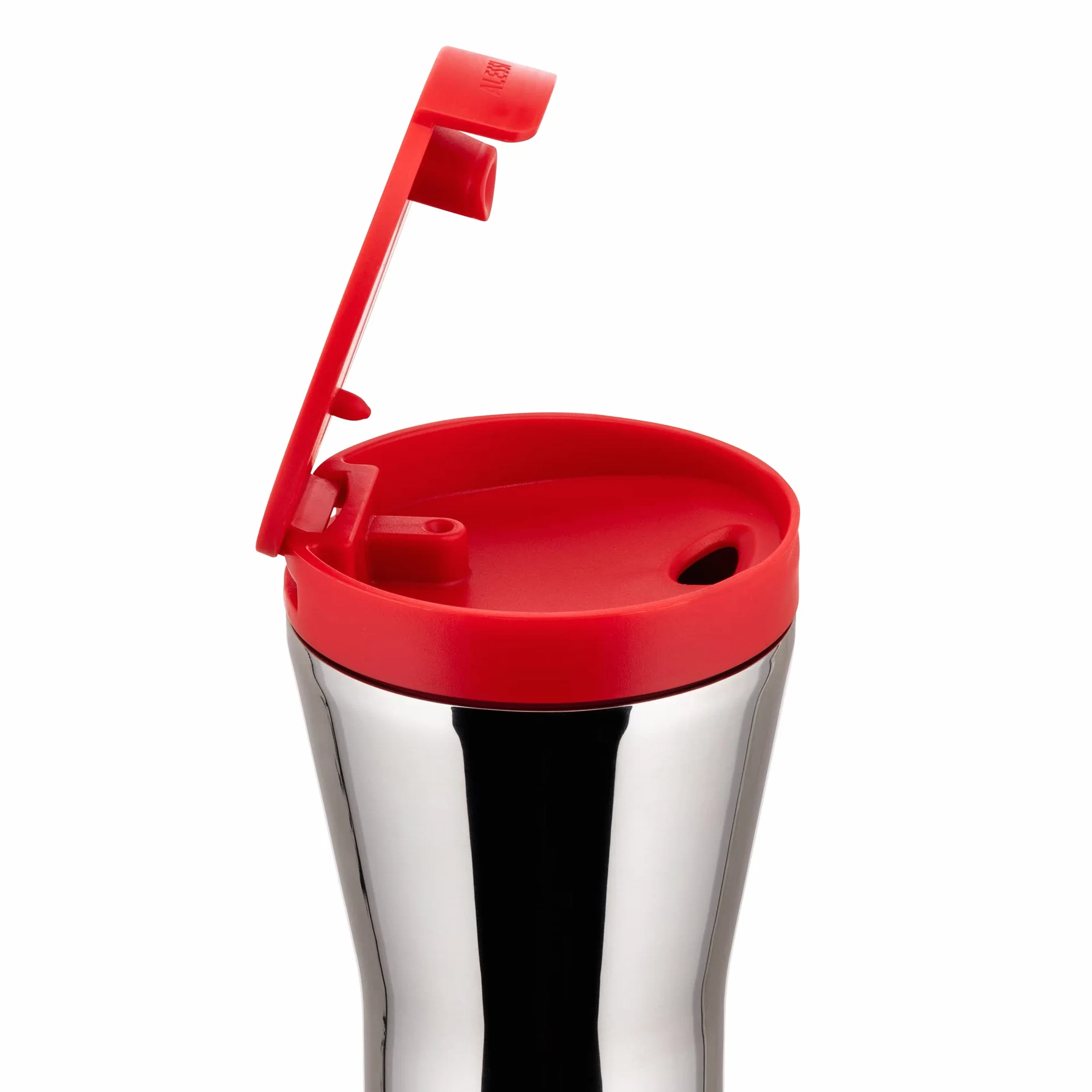 Alessi Caffa GIA24 R podwójne ścianki Travel Mug ze stali szlachetnej 18/10 czerwony