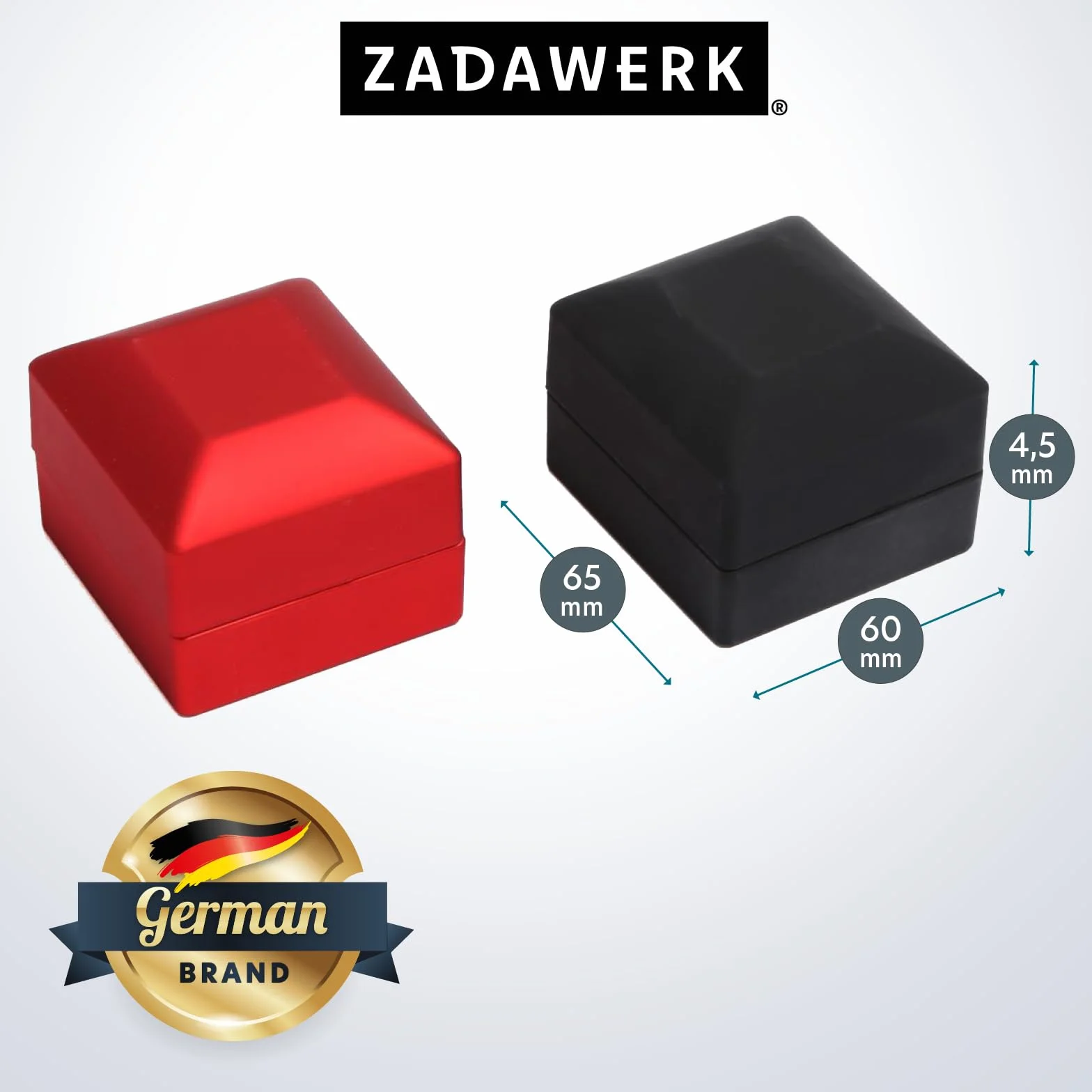 Pudełko na obrączki - z diodą LED - czarne - biżuteria, ślub, zaręczyny, zaręczyny