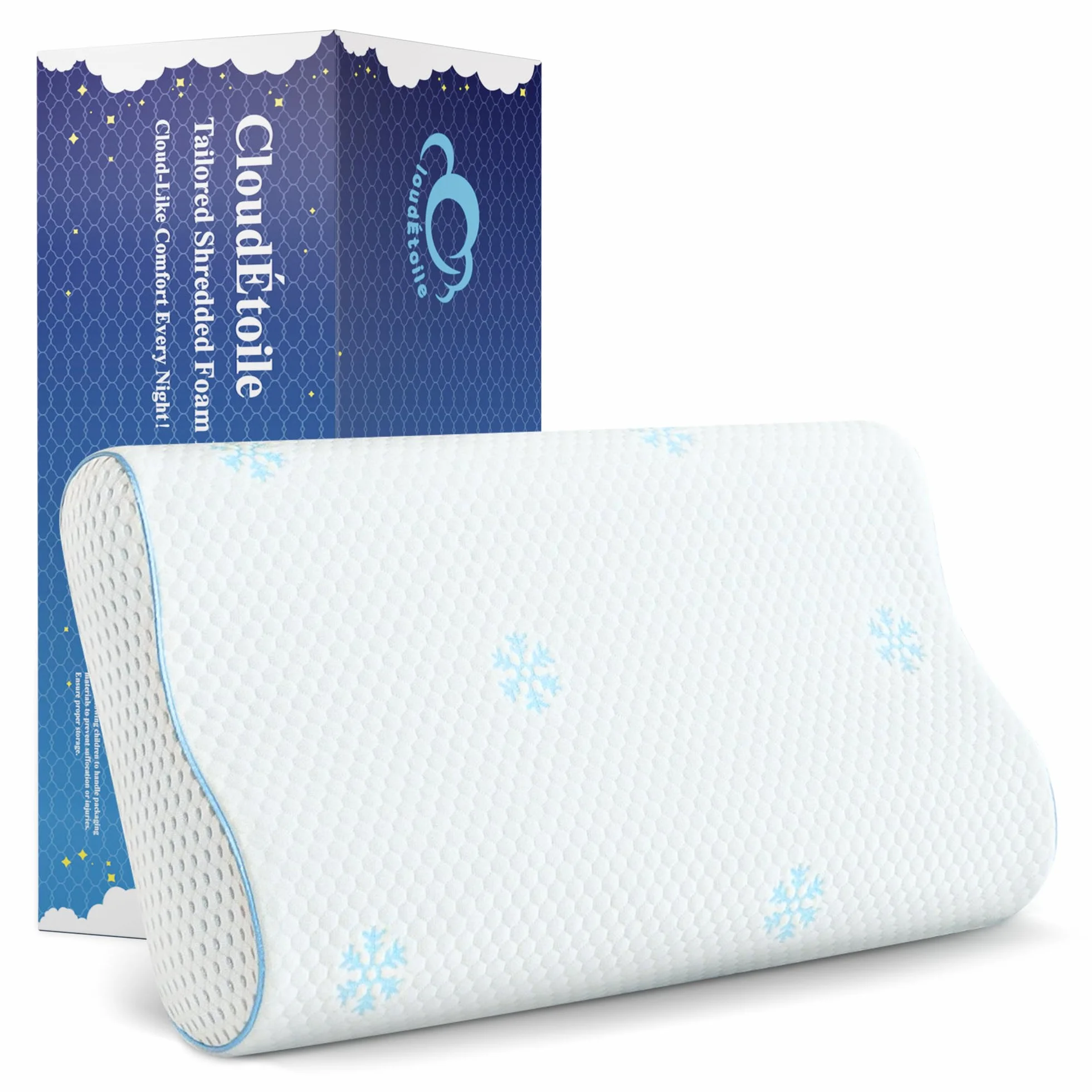 Poduszka Szyjna Memory Foam - Regulowana Poduszka Ortopedyczna z Pianką do Spania, Ergonomiczne Wsparcie Przeciw Bólowi i Chrapaniu, Pokrowiec Nadający się do Prania (60x35x10-12 cm)