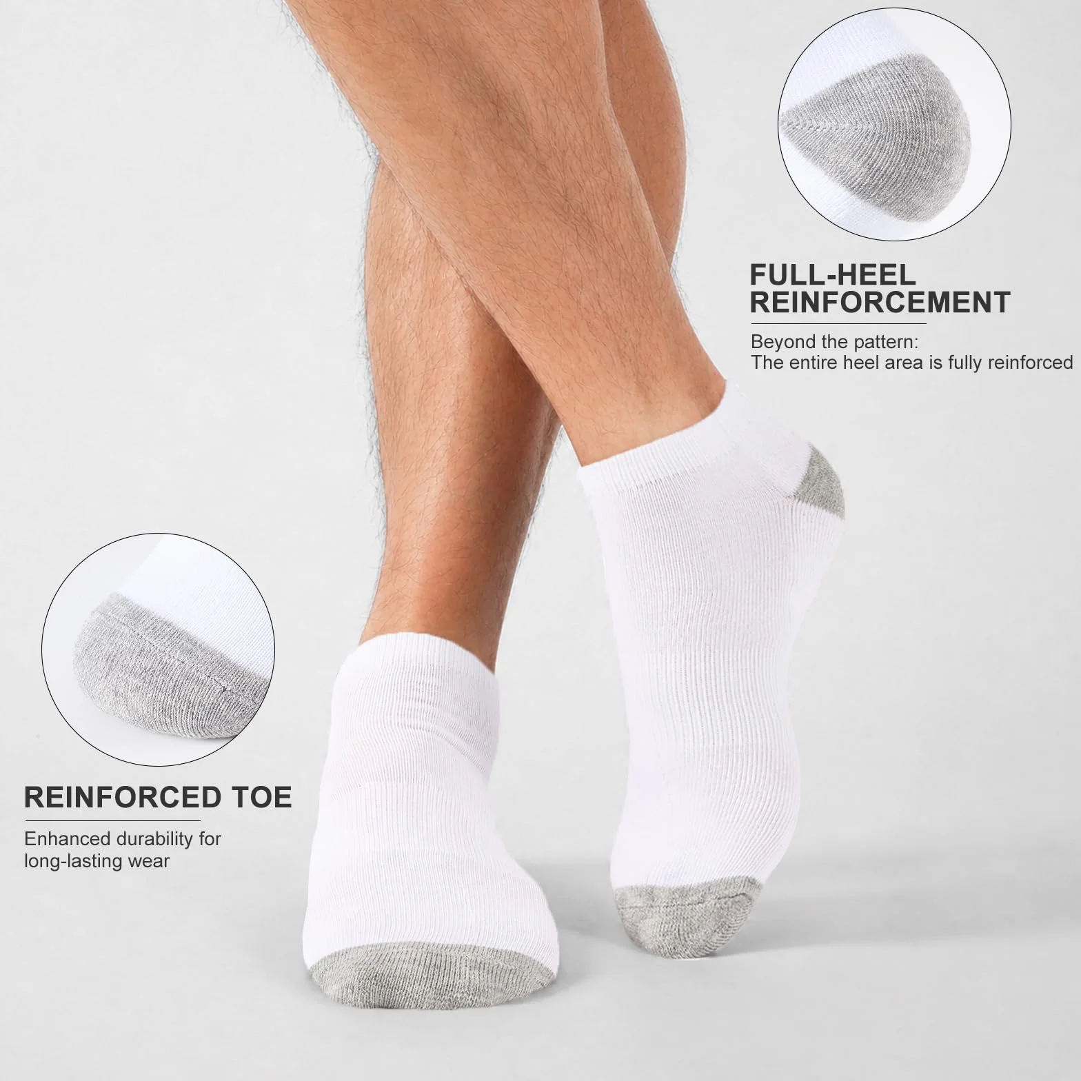 SockWaddles Skarpety do Biegania Męskie (8 Par), Oddychające Skarpetki Sportowe z Amortyzacją i Wsparciem Łuku Stopy