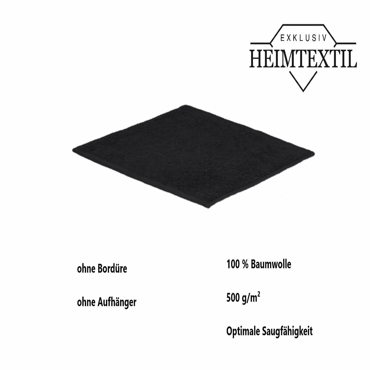 EXKLUSIV HEIMTEXTIL Ręczniki do rąk, zestaw 4 sztuk, 30 x 30 cm, kolor czarny