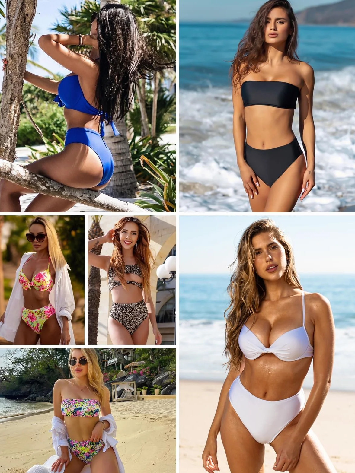 RELLECIGA Damski dół bikini z wysokim stanem, Czarny, S