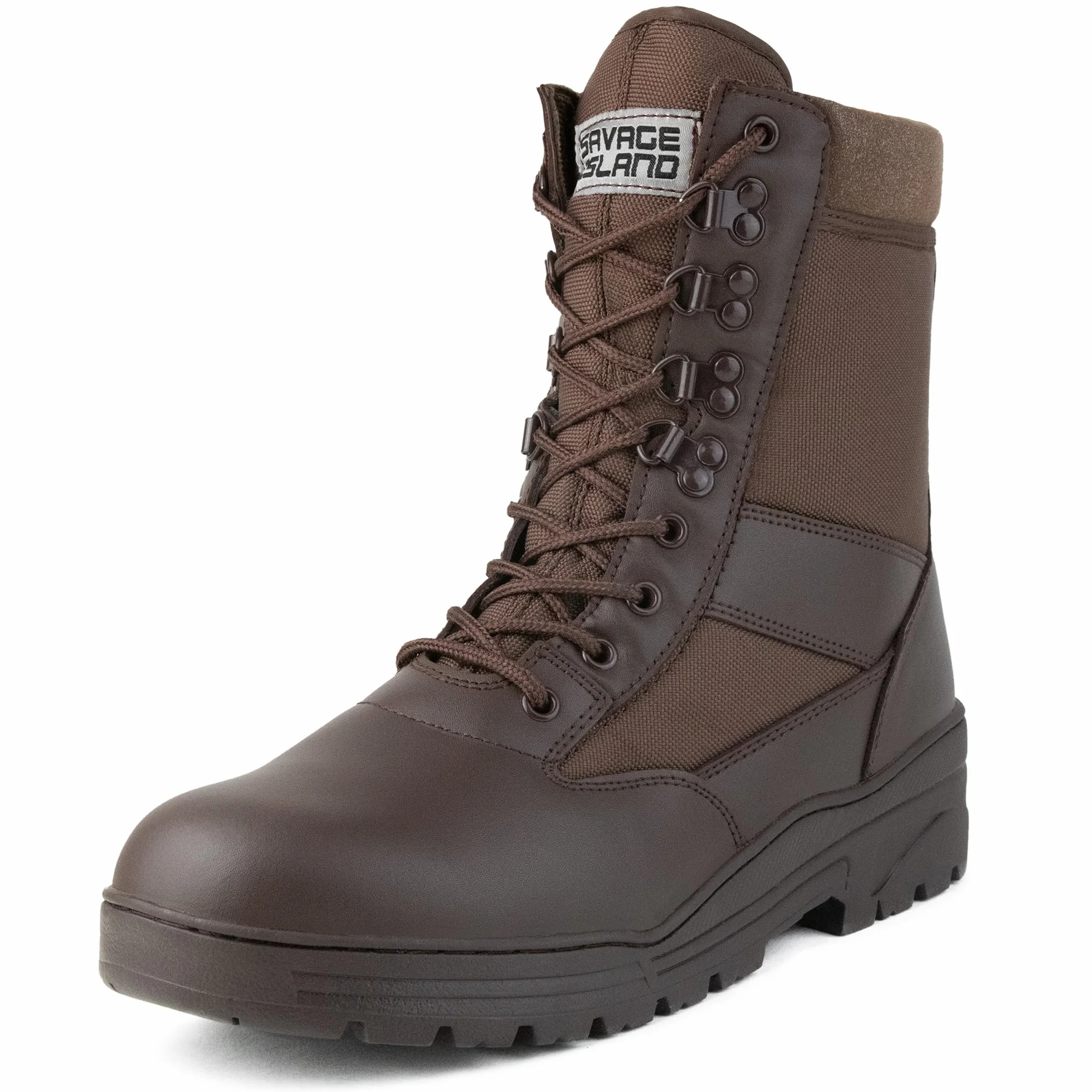 Savage Island Buty bojowe Patrol Brązowa skóra wojskowa