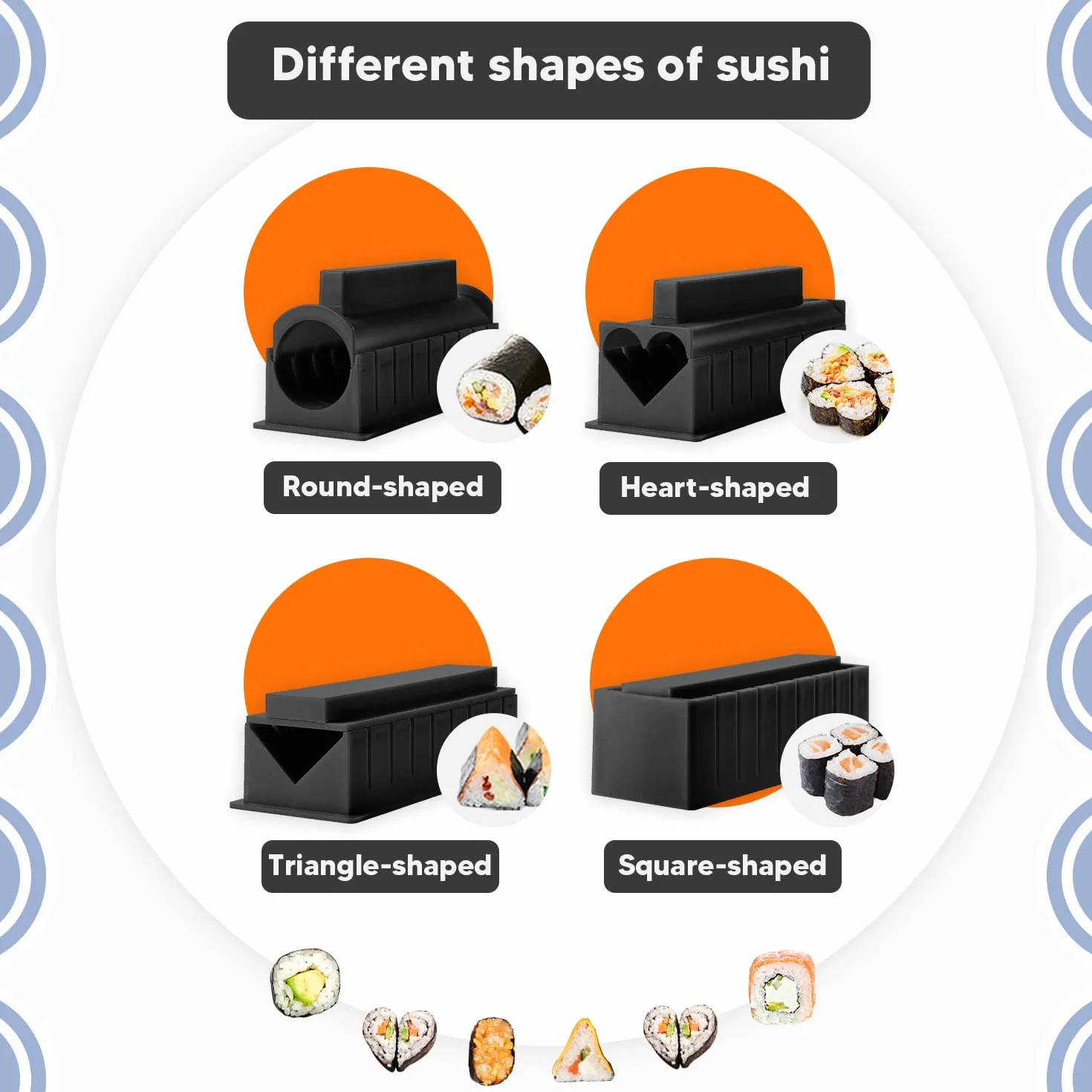 Sushi Maker Zestaw do Robienia Sushi 17 szt Domowy dla początkujących Prezent Czarny