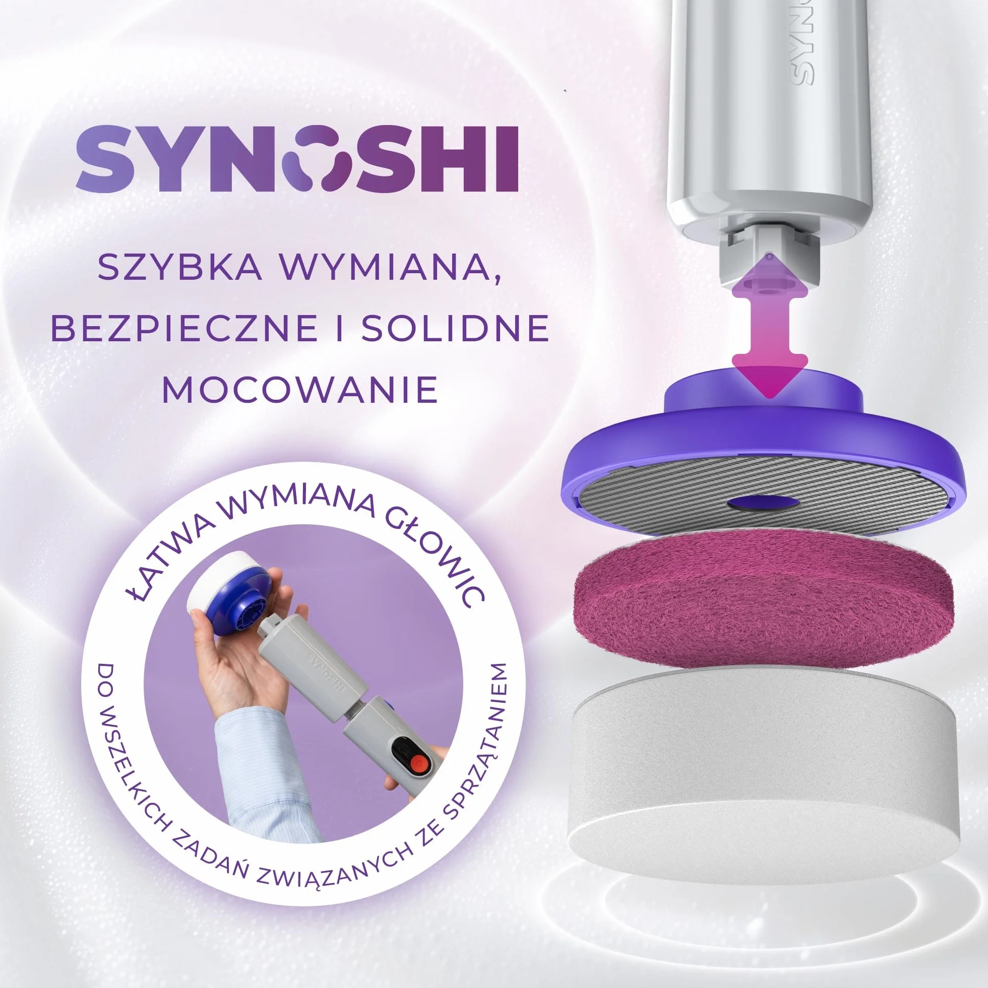 Synoshi Pro Zestaw Magicznych Gąbek do Elektrycznej Szczotki do Czyszczenia, 6 Gąbek, W tym Gąbka Magiczna i Pad do Szorowania, Do Czyszczenia Trudnych Zabrudzeń