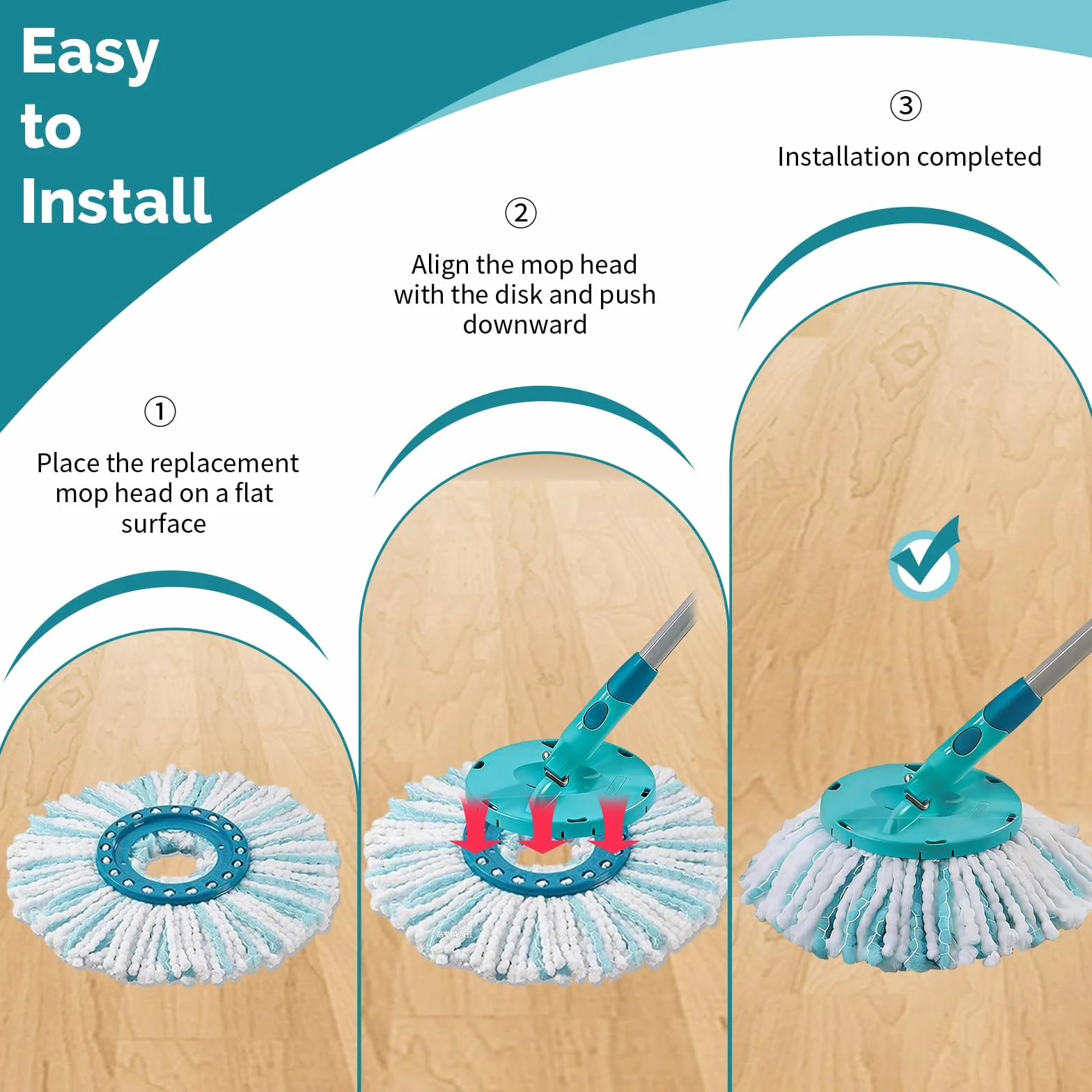 4 Sztuki Wymiennych Głowic, Kompatybilny z Leifheit Clean Twist Disc Mop, Materiał z Mikrofibry, Do Wszystkich Typów Podłóg, Skuteczne Usuwanie Brudu, Idealne do Firmy, Domu, Szkoły