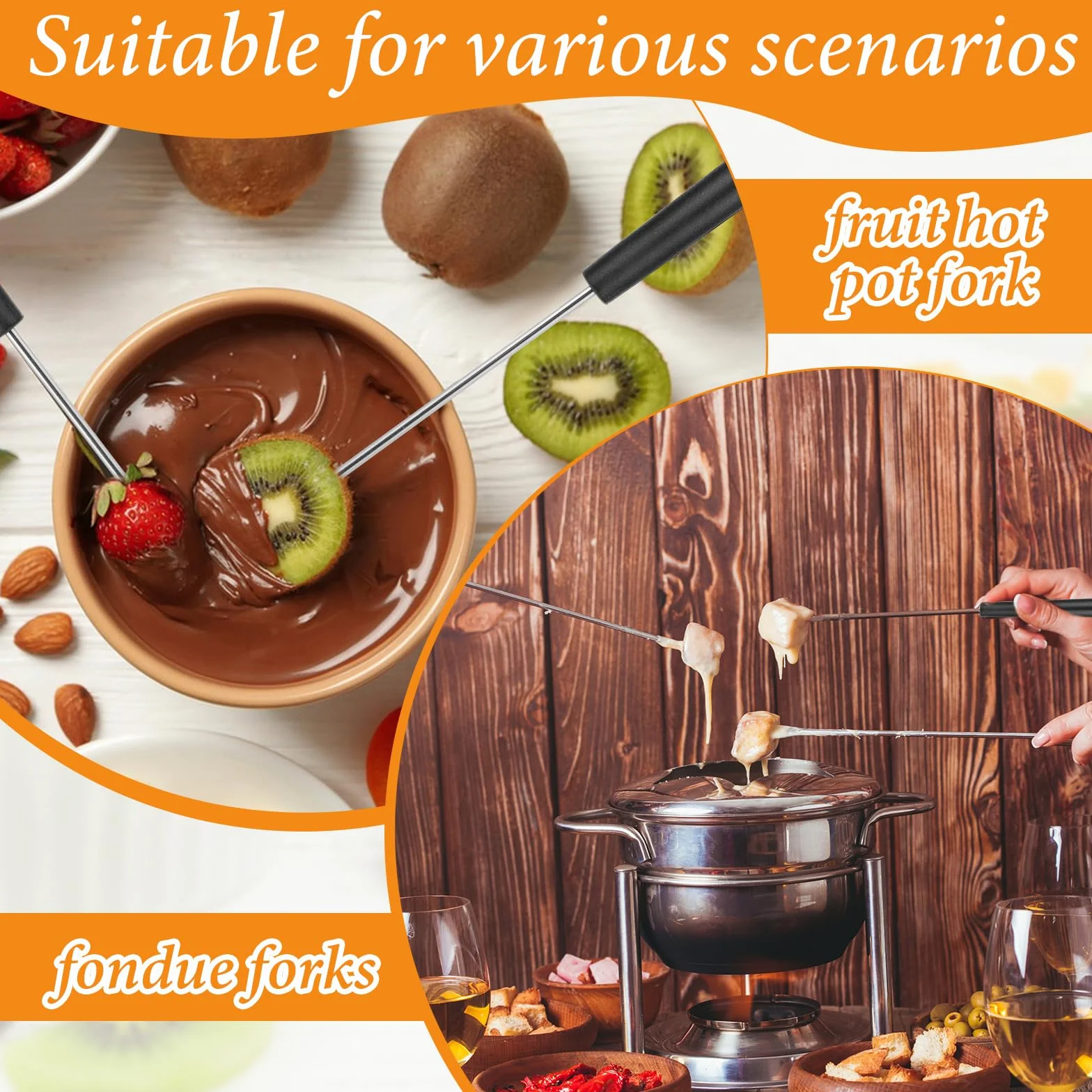 Mabor patyczki do fondue ze stali nierdzewnej 6 szt. 23 cm