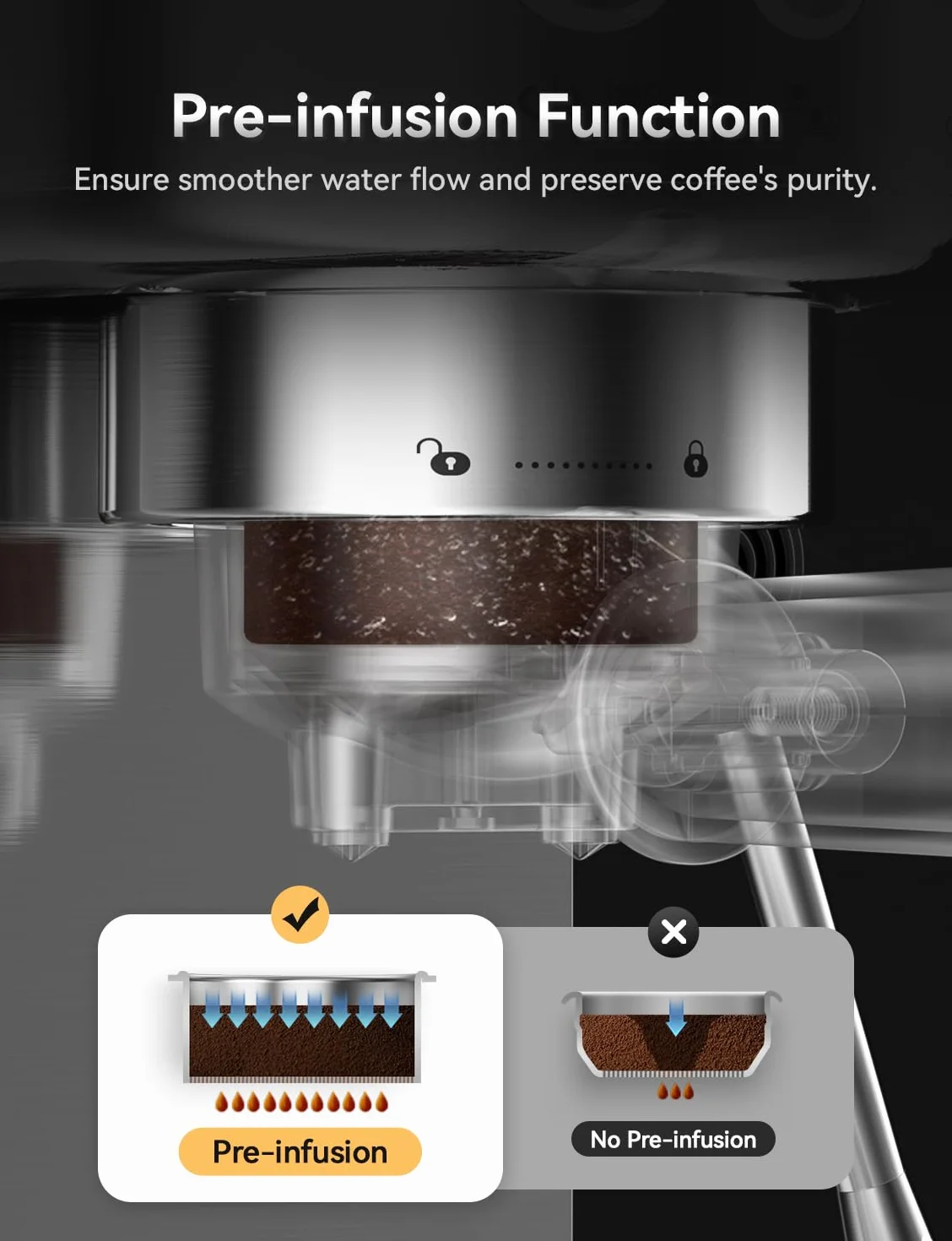Ekspres do Kawy Neretva 20 Bar Super-Kompaktowy Stal Nierdzewna LED Spieniacz Mleka Espresso Cappuccino