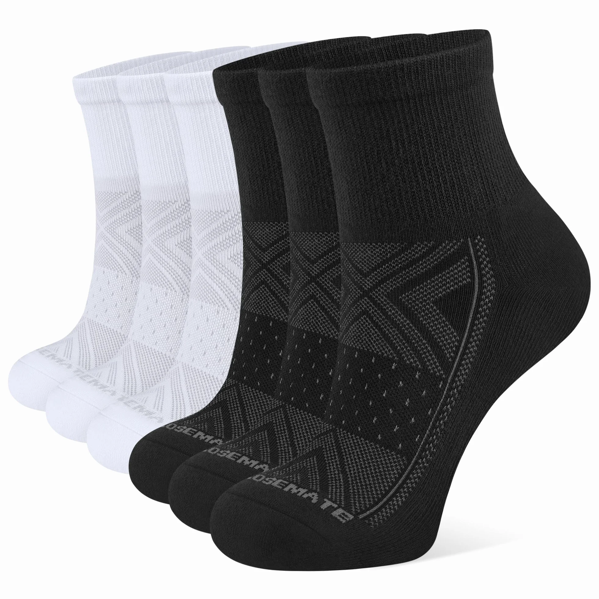 CLOSEMATE Skarpety Stopki Damskie 6 Par Sportowe Skarpetki Krótkie do Biegania Tenisowe Sneakersów Oddychające Antypoślizgowe Bawełniane