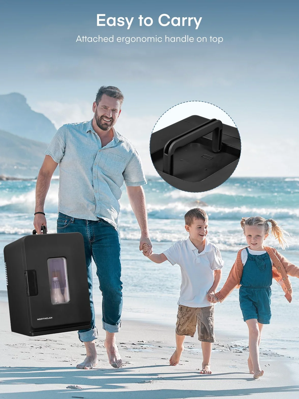 FOHERE Lodówka mini, 15 l / 21 puszek, lodówka mini do domu, 12 V DC/220 V AC, mała lodówka z funkcją utrzymywania temperatury produktów ciepłych/zimnych, napojów, kosmetyków, tryb Max i ECO, Czarny
