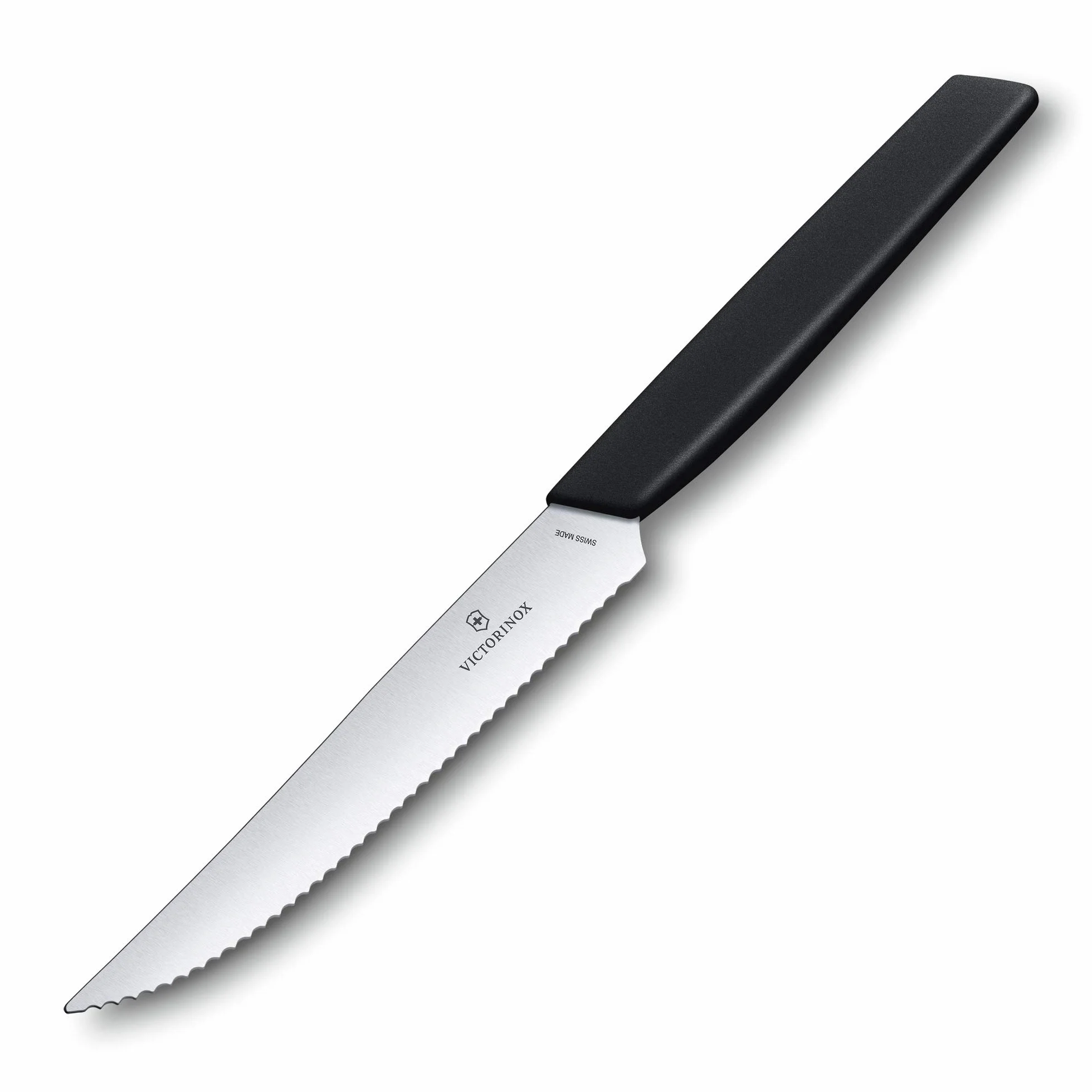 Victorinox Swiss Modern Steakmesser-Set 6.9003.12WB extra scharfe Klinge Wellenschliff schwarz spülmaschinengeeignet
