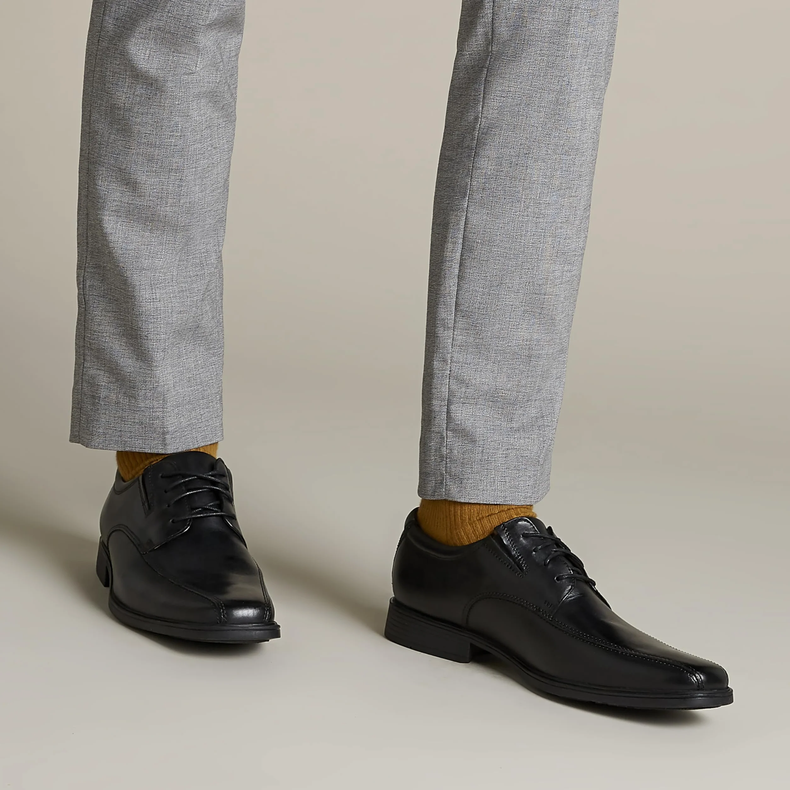 Clarks Tilden Walk Mens Black Leather, 10.5