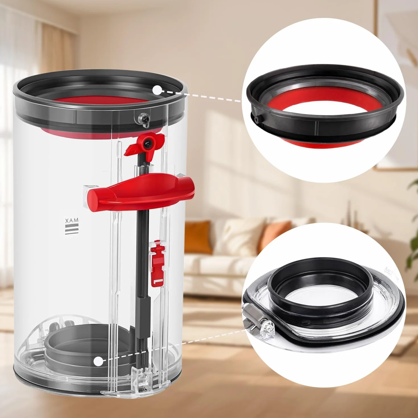 Akcesoria do dolnej pokrywy kosza do Dyson V10 SV12 SV13 SV27, zawiera filtr HEPA, wysokiej jakości przezroczysty pojemnik na kurz do części zamiennych dla Dyson V10 Absolute