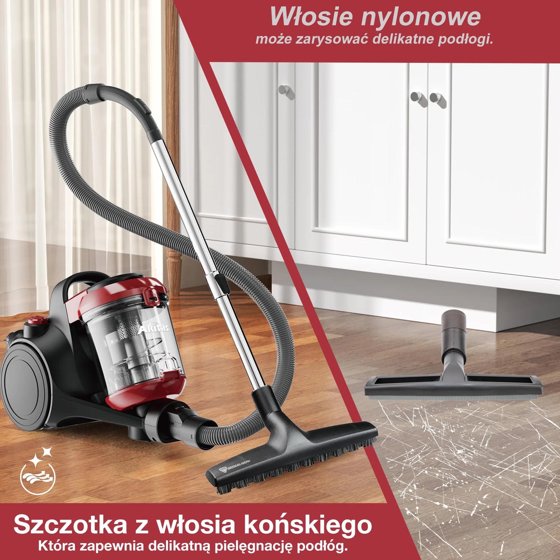 Akitas C10P Odkurzacz bezworkowy 900 W Wessel Werk D320 32 cm