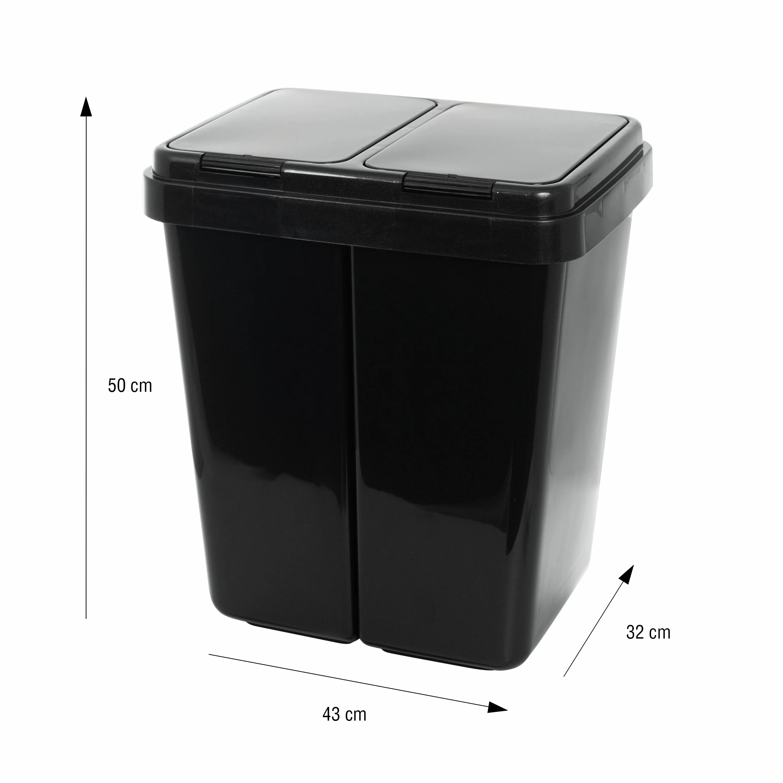 Grizzly Podwójny kosz na śmieci do recyklingu 2x25 litrów antracyt
