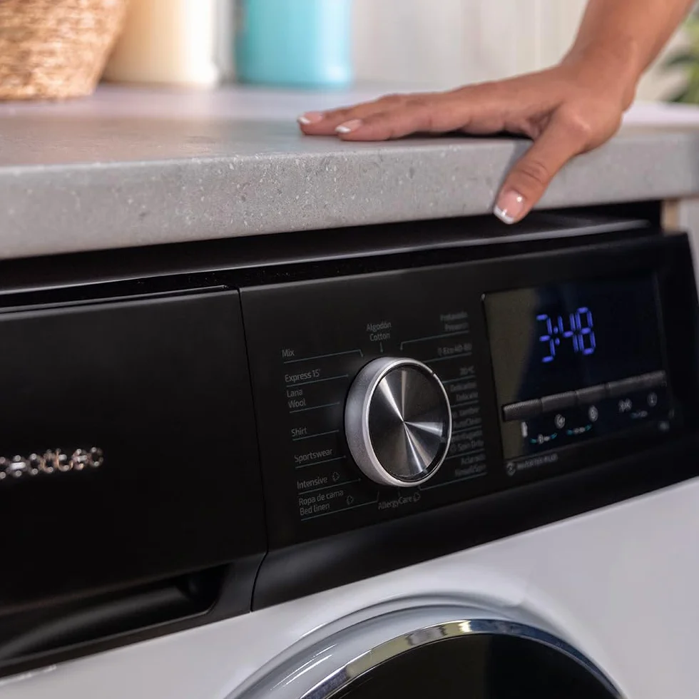 Cecotec Pralka 8 Kg Ładowanie przednie Bolero Dresscode 8500 Inverter A. 1900 W, 1400 obr/min, Silnik Inverter Plus, Niskie zużycie, 16 programów, SteamMax, Delay Start, Biały